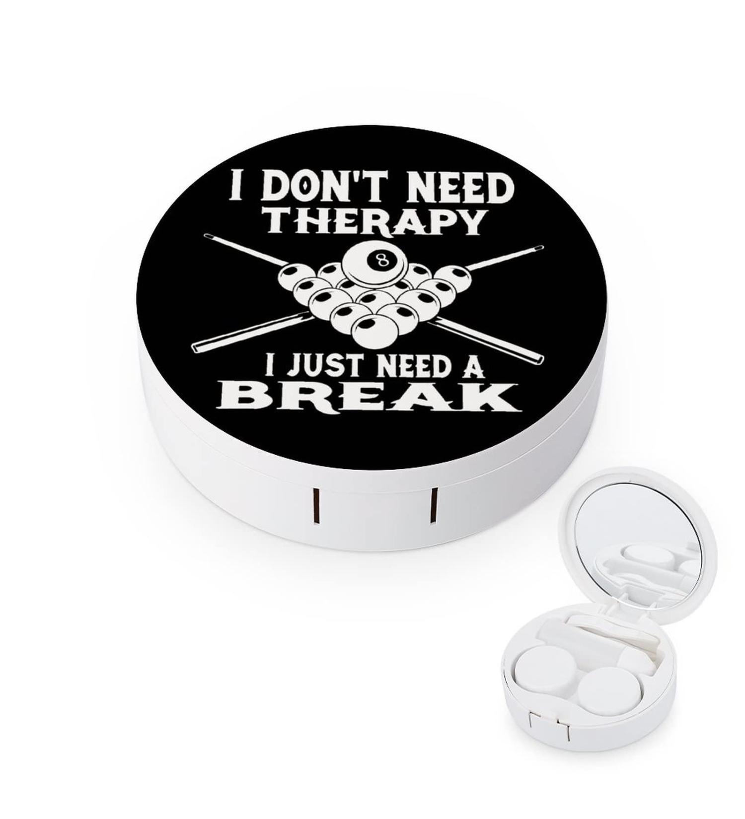 Billiards Round Case For Contact Lens Kit Storage Box with Mirror Printed - Buy Online on GoSupps.com