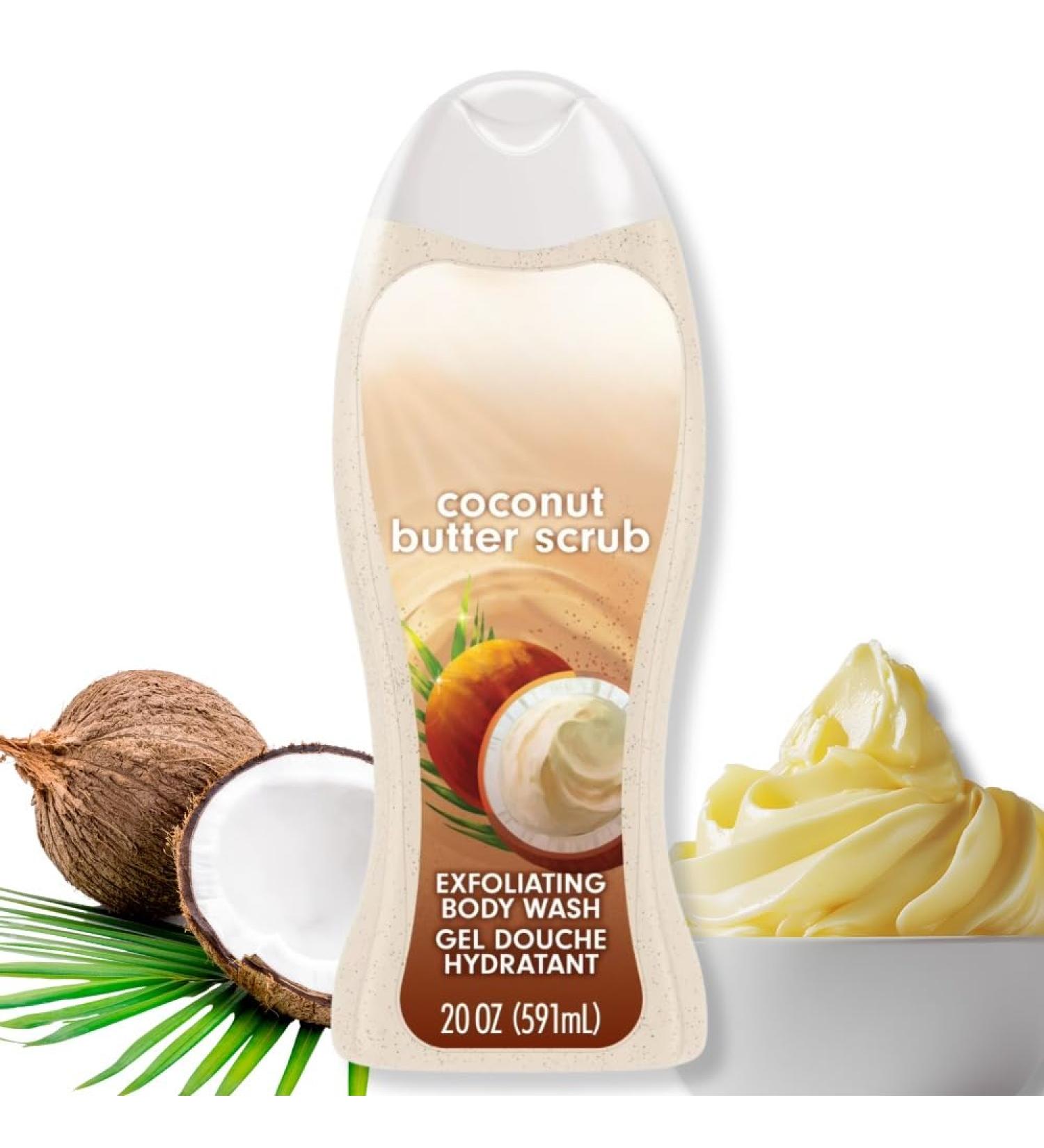 Coconut Butter Scrub Exfoliating Body Wash 20 oz Hydrating Formula