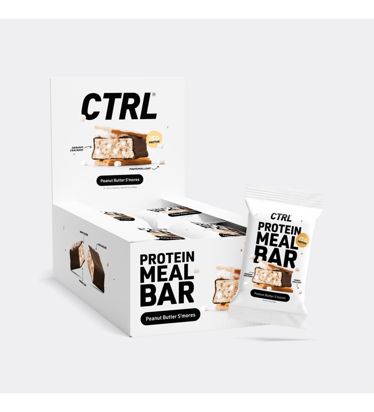 CTRL Protein Meal Bars - Peanut Butter S'mores - 15g Protein 280 Calories - 12 Delicious Bars for Energy & Nutrition - Shop Internationally - Buy Online on GoSupps.com