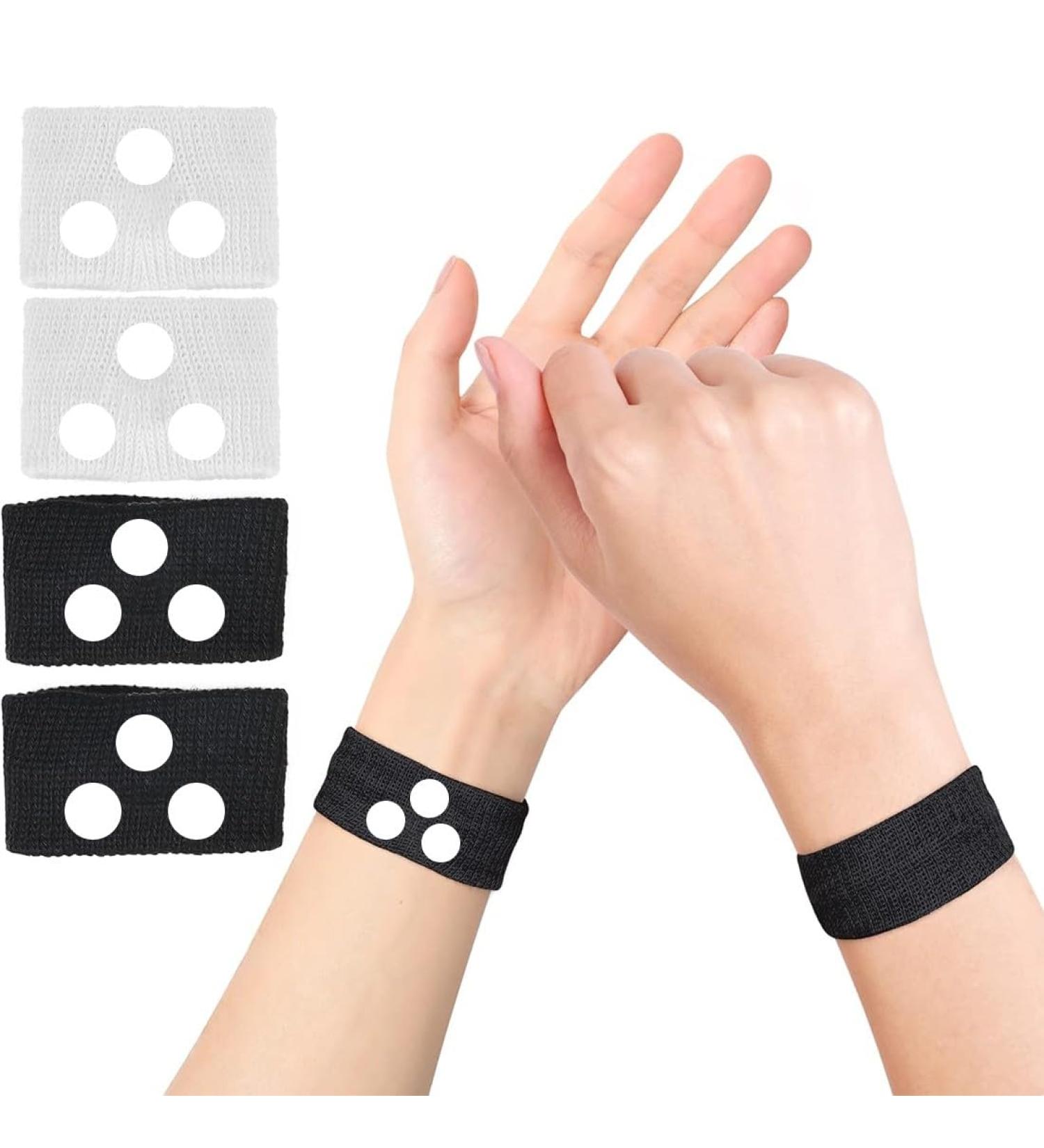 Buy Eouiav Acupressure Bracelets - 2 Pairs for Pregnancy & Travel Sickness | Black & White - Buy Online on GoSupps.com