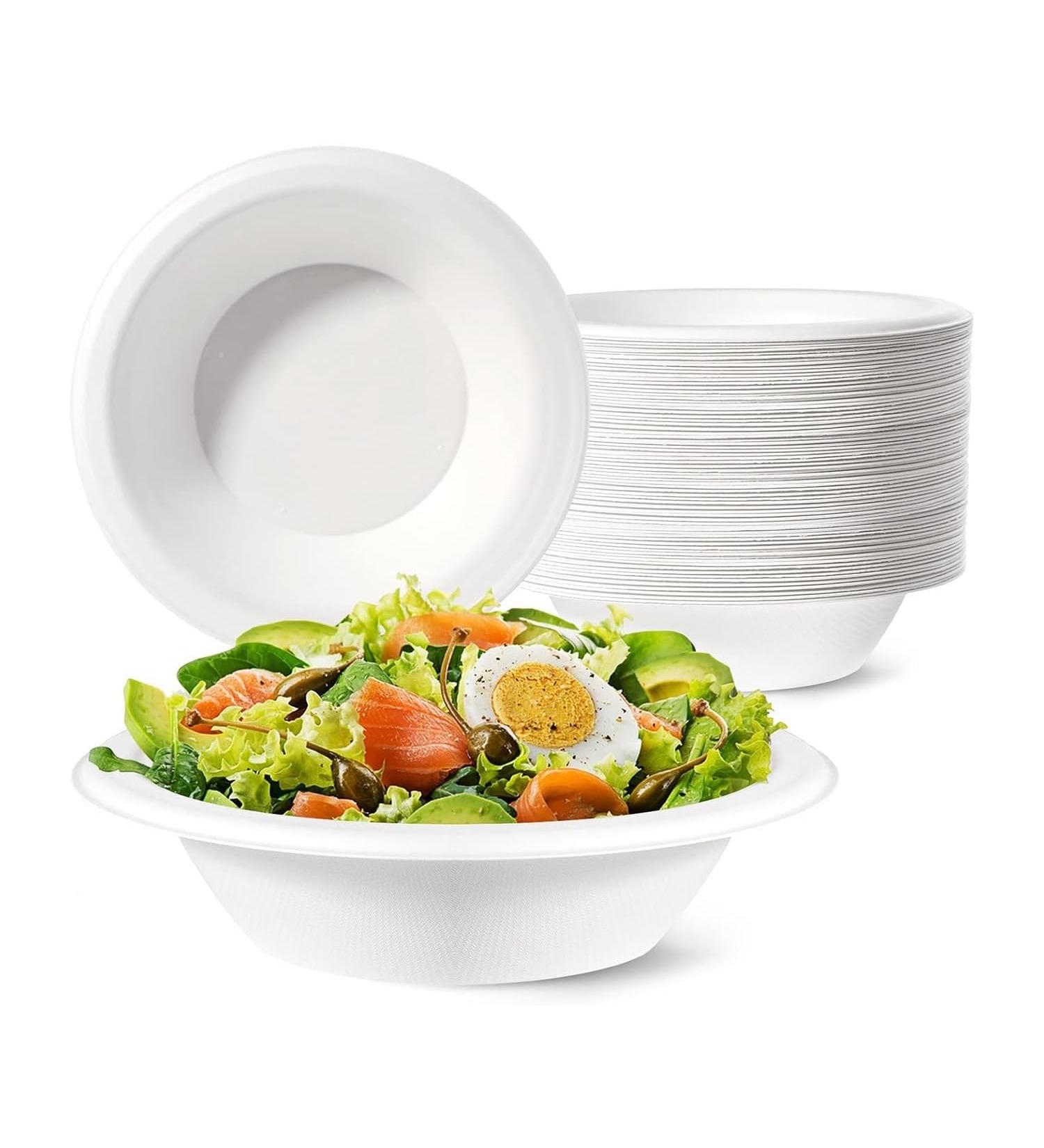 cogae Paper Bowls Disposable Bowls 50 Pack Sugarcane Bowls Compostable Soup Bowls for Hot BBQ Picnic 680Ml - Buy Online on GoSupps.com