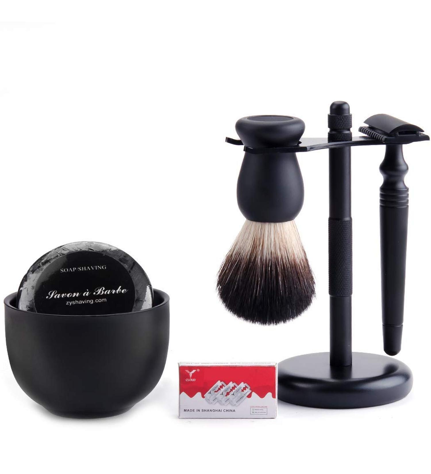 Premium Double Edge Safety Razor Kit | Stainless Steel Shaving Mug Soap & Brush | Perfect Gift for Men - Buy Online on GoSupps.com