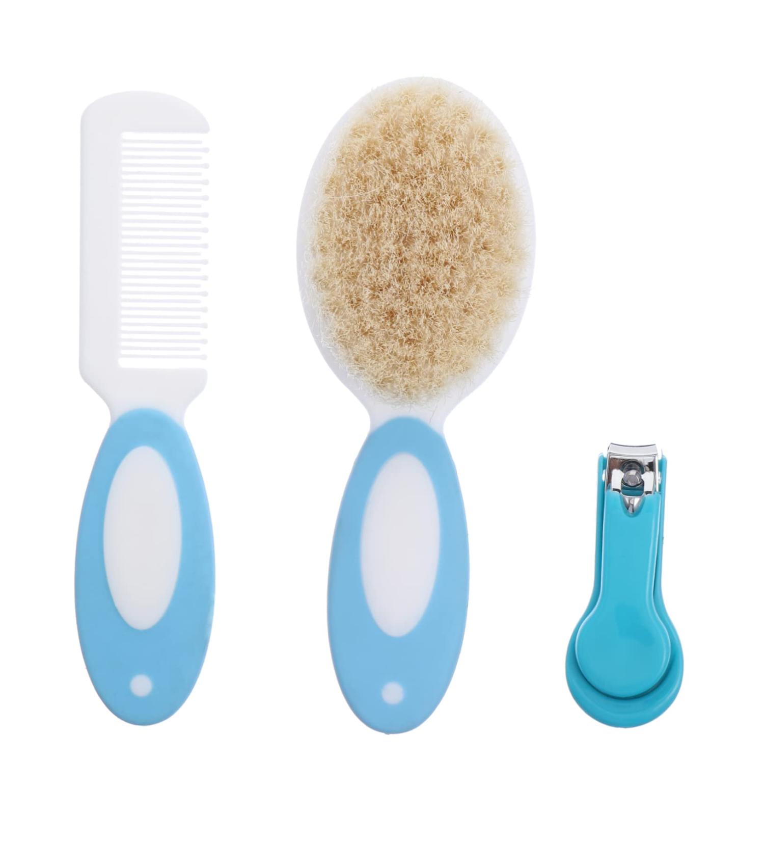 3pcs Wool Brush Baby Hairbrush Cleaner Grooming Kit - Healvian Soft Bristle Cleaning Brushes for Newborn Boy Girl - Buy Online on GoSupps.com