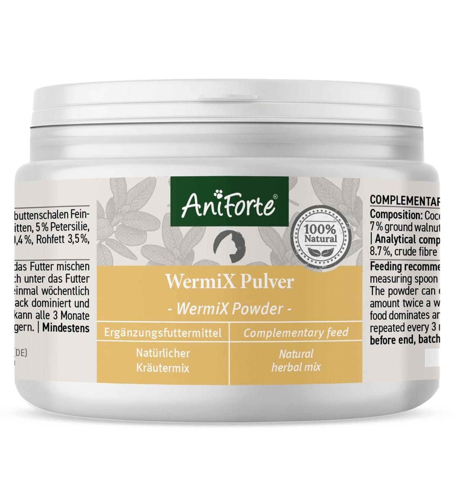 Aniforte Wermix Powder for Cats 25g - Natural Herbal Remedy with Thyme Wormwood & Sage | Proven Support for 10 Years - Buy Online on GoSupps.com