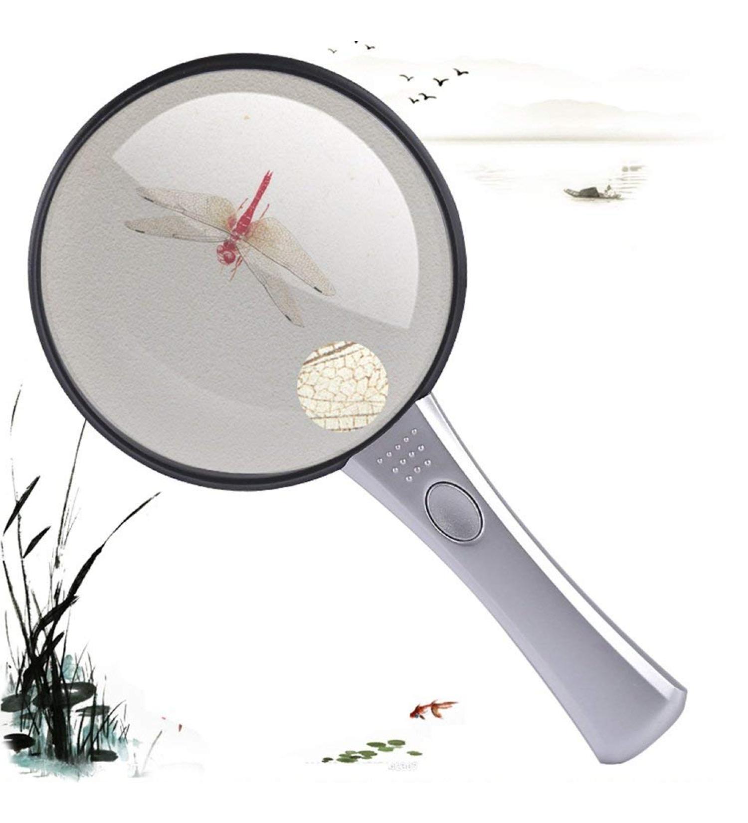 XENITE Handheld Magnifying Glass Acrylic Material Silver 225 110mm OfficeProducts Magnifier - Buy Online on GoSupps.com