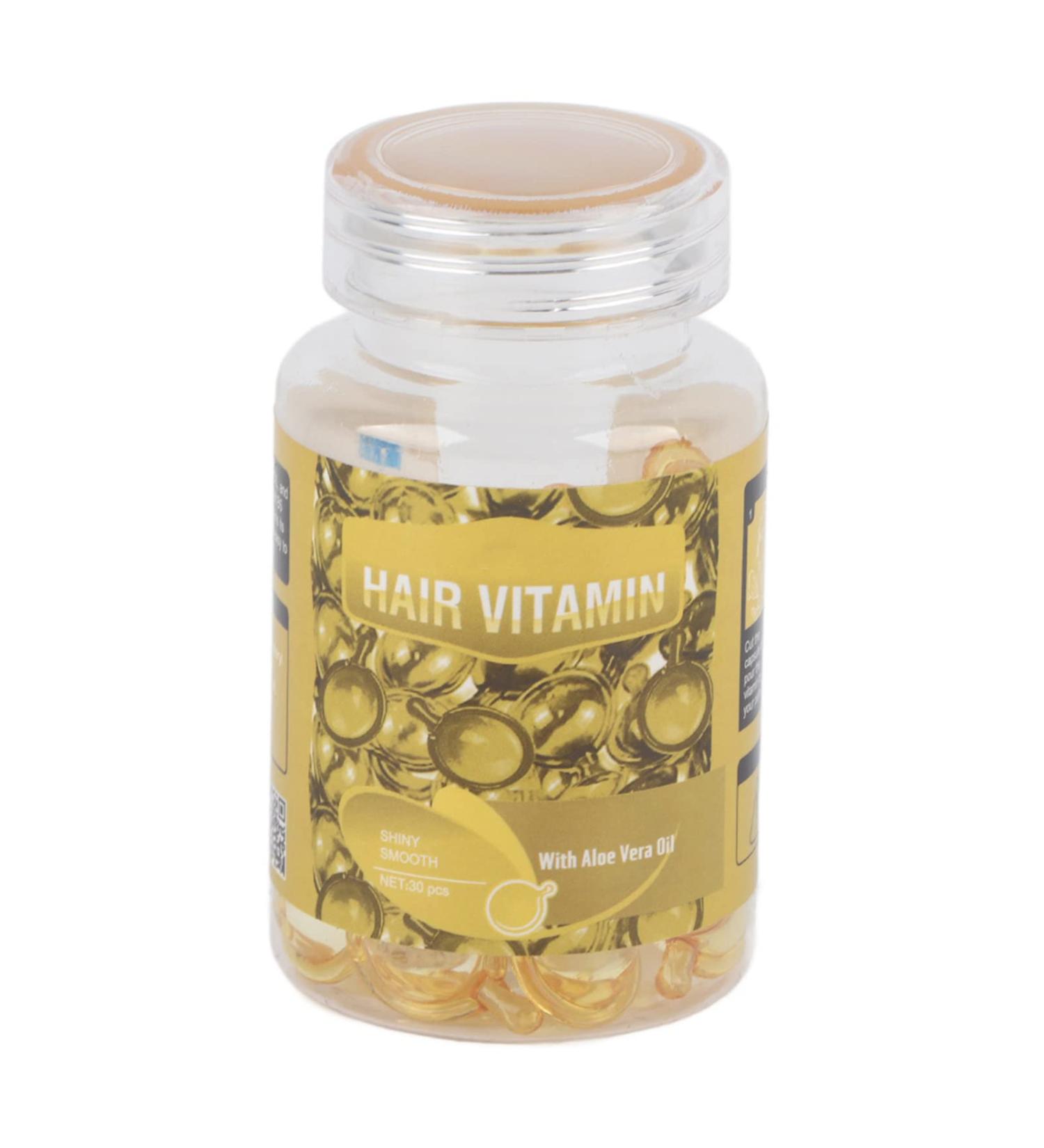 Essential Oil Capsules Vitamins for Hair Care Moisturizing Anti-Frizz Repairing Damage Hair Jojoba Oil 30 Pieces for Dyeing and Perming (Yellow) - Buy Online on GoSupps.com