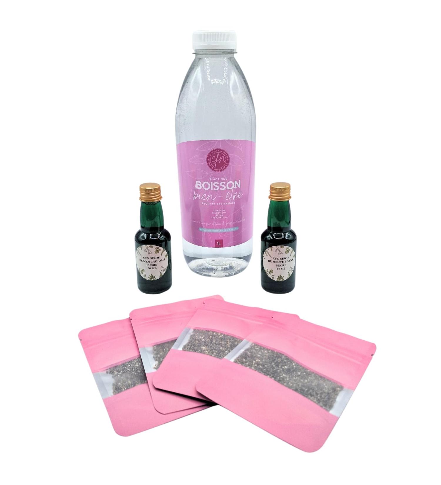 CFN - Natural Detox Drink Sugar Free Mint - Digestion Detoxifying and Revitalizing - Energy Anti-Cellulite and Skin - 100% Natural - French Brand - 15 Days - Buy Online on GoSupps.com