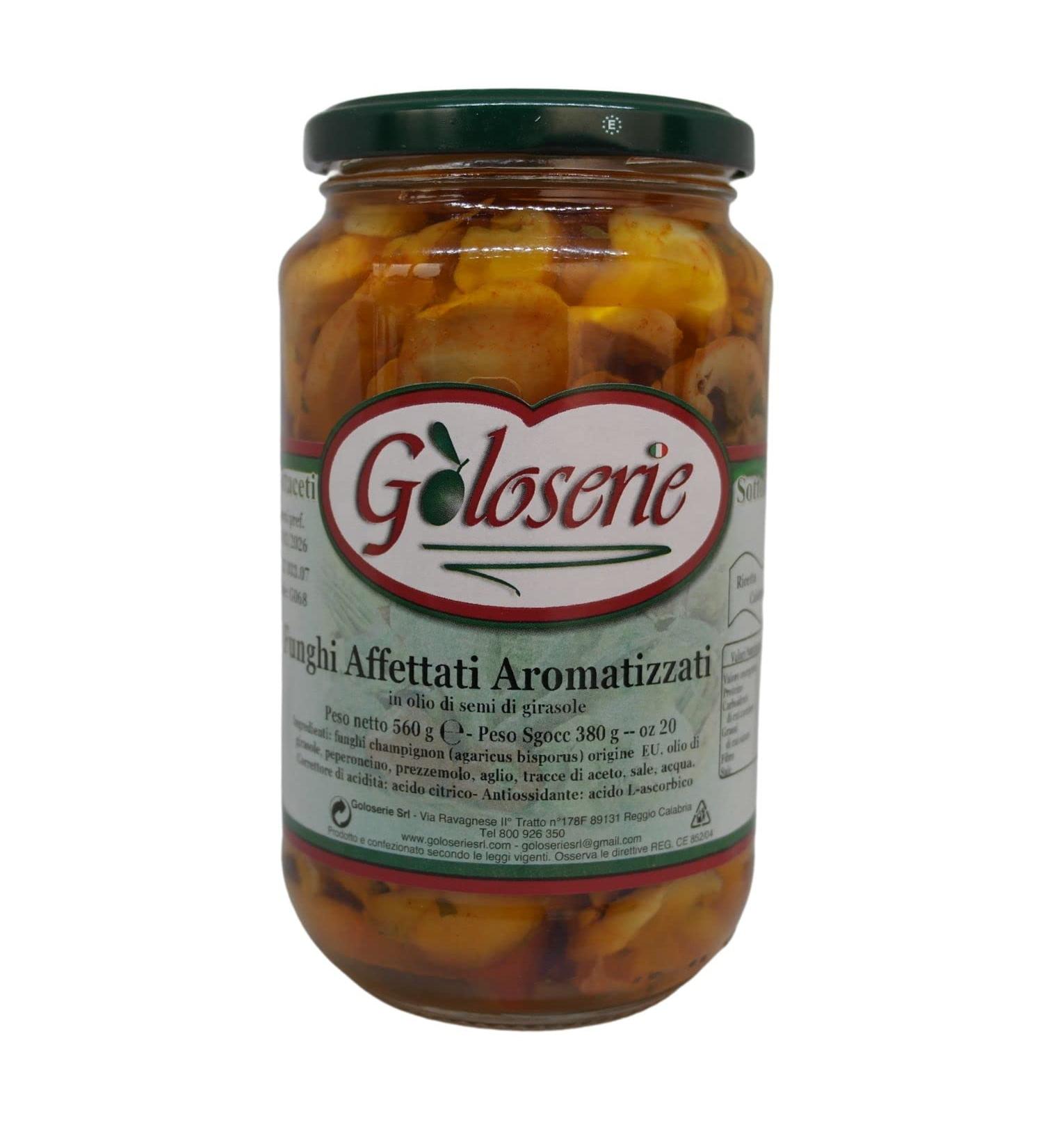 Goloserie SRL Mushroom in oil with peterli parsley garlic 580 g - Buy Online on GoSupps.com
