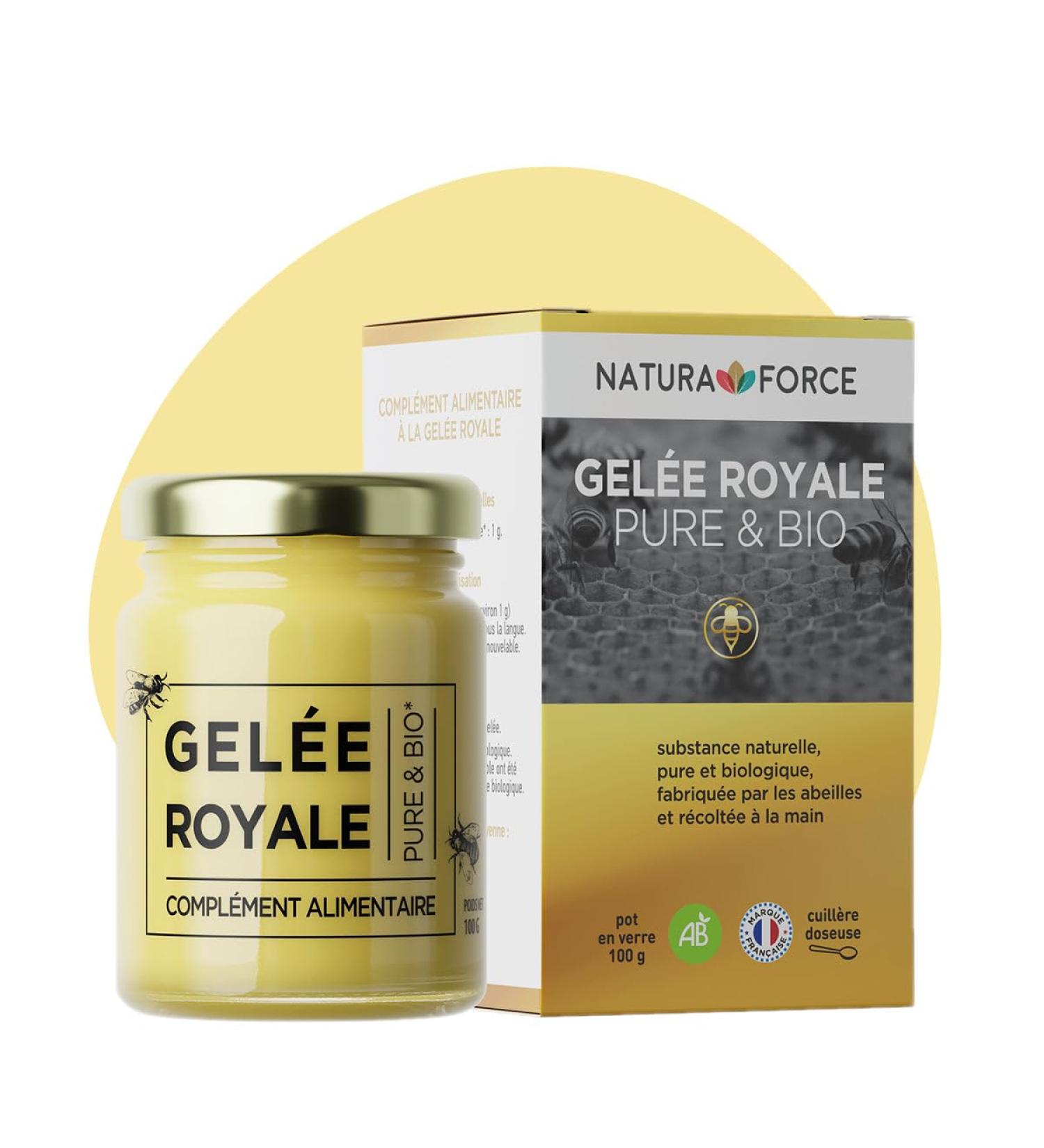 NATURA FORCE - 100g de Gel e Royale Bio - Gel e Royale 100% Pure - Compl ment Alimentaire Naturel & Bio - nergie Immunit et Vitalit - Riche en Vitamine B - Le pot - Lot de 1 300 g (Lot de 1) - Buy Online on GoSupps.com