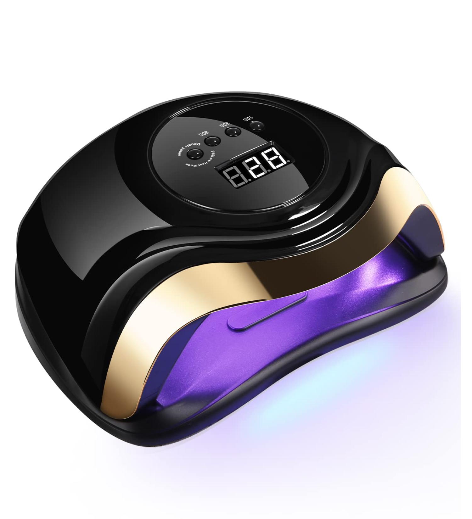 Buy Birshe Geln gel Lamp UV LED 168W - Professional Portable Nail Dryer with Timer & LCD Display | Luxury Black Gold for Gel Polish - Buy Online on GoSupps.com