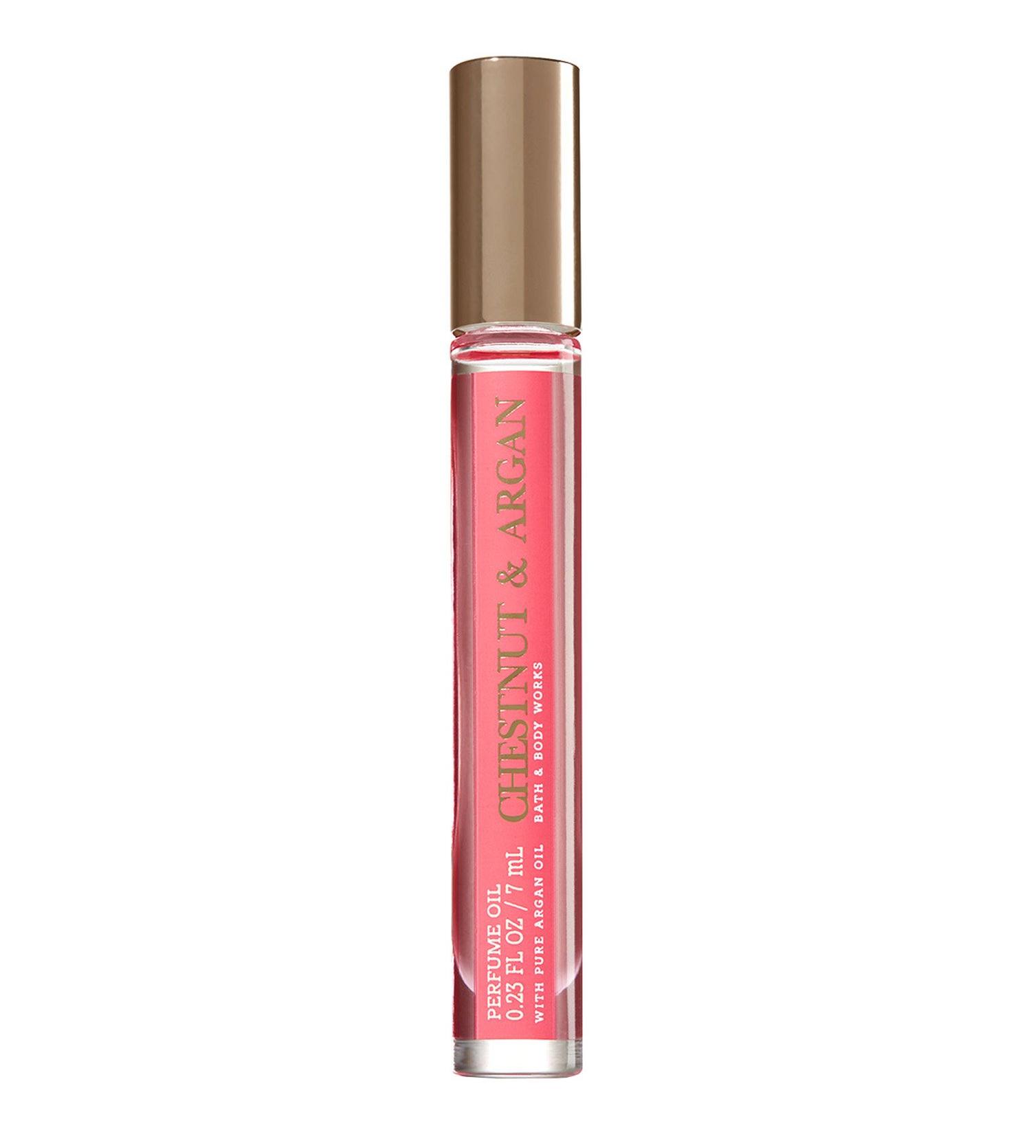 Bath and Body Works Chestnut and Argan Perfume Oil .23 Ounce Rollerball Perfect Travel Size