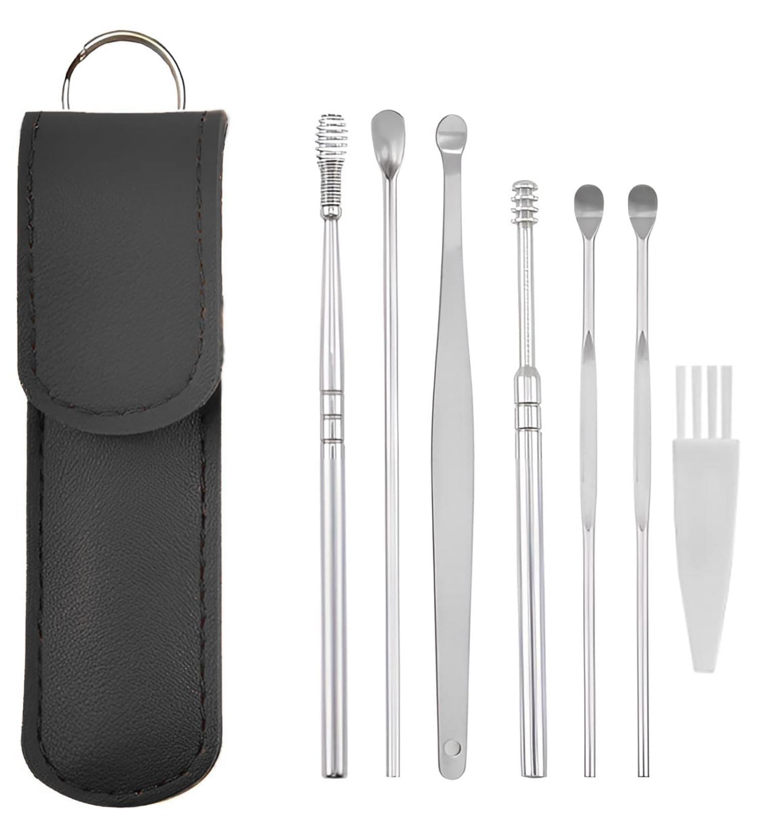 High-Quality Ear Wax Removal Set | Stainless Steel Ear Cleaners for Adults & Children - Portable & Durable (Black) - Buy Online on GoSupps.com