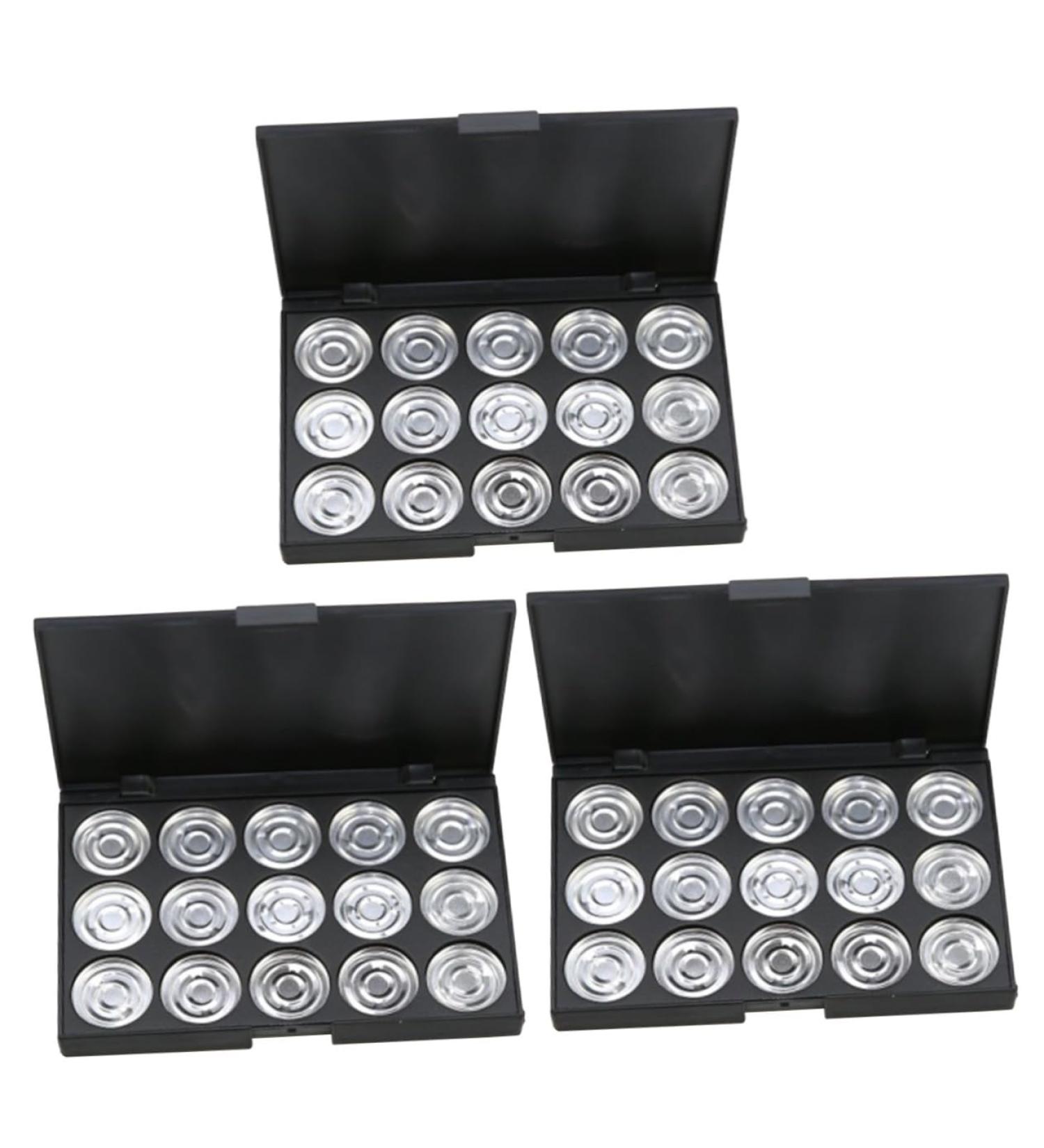 Healeved 3pcs 15 Empty Cosmetic Empty Eyeshadow Case Empty Eyeshadow Palette Cosmetic Cases for Traveling 1 count (Pack of 1) Silverx3pcs - Buy Online on GoSupps.com