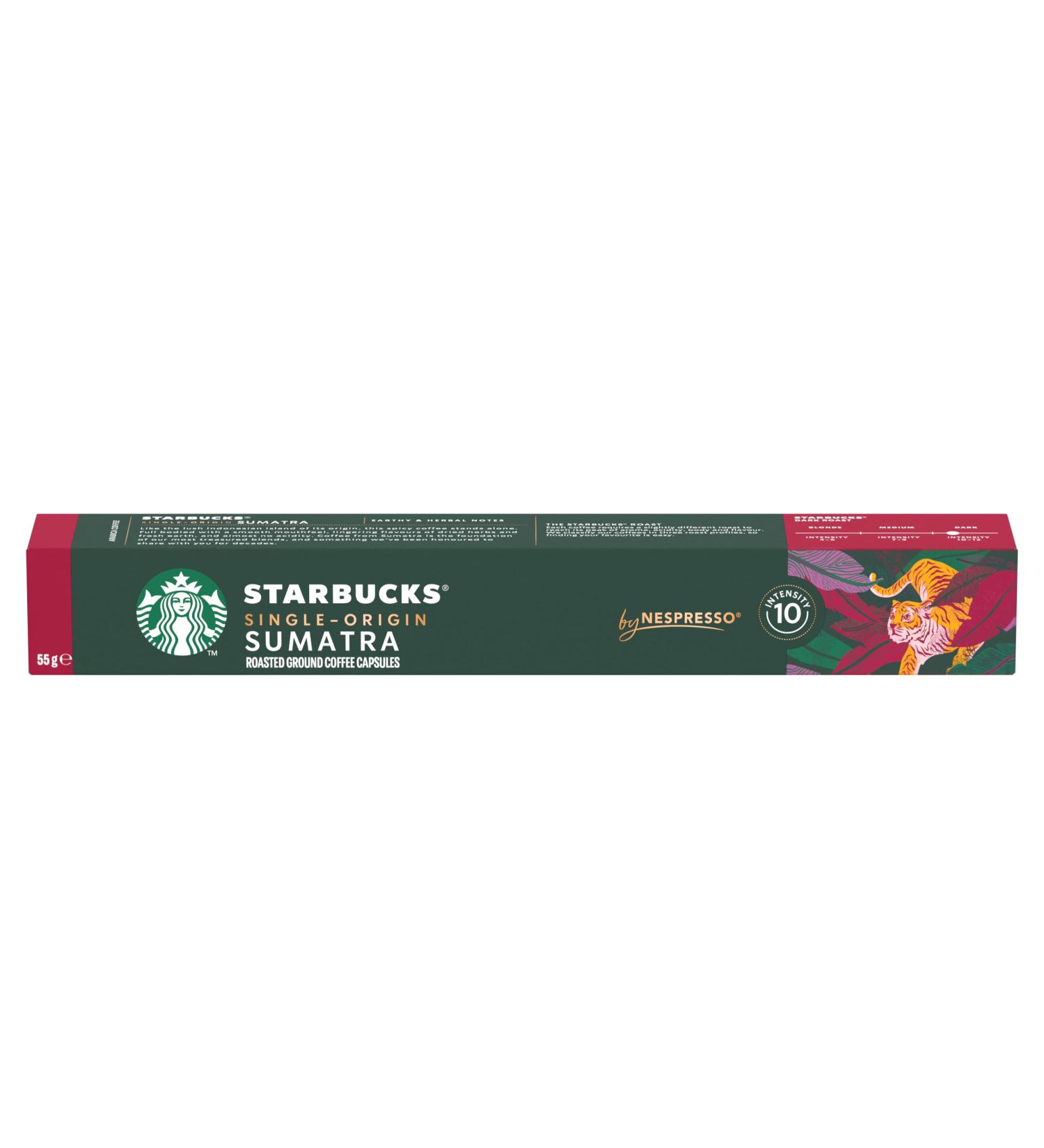 Starbucks - Capsules de caf espresso torr faction fonc e Sumatra - Compatible avec Nespress - 10 unit s de 5 5 grammes. - Buy Online on GoSupps.com