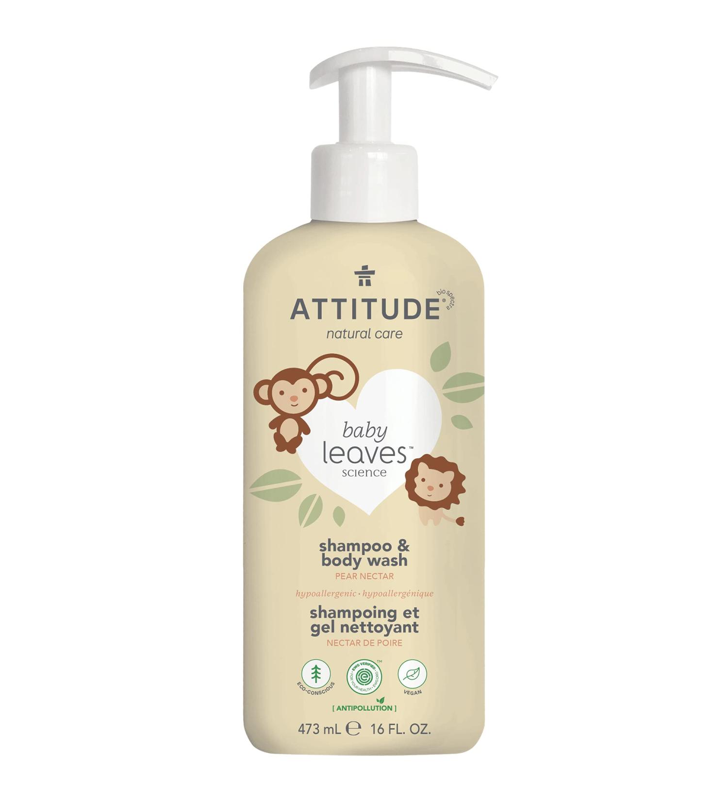ATTITUDE Baby Leaves 2-in-1 Natural Shampoo & Body Wash - Pear Nectar 16 fl oz - Buy Online on GoSupps.com
