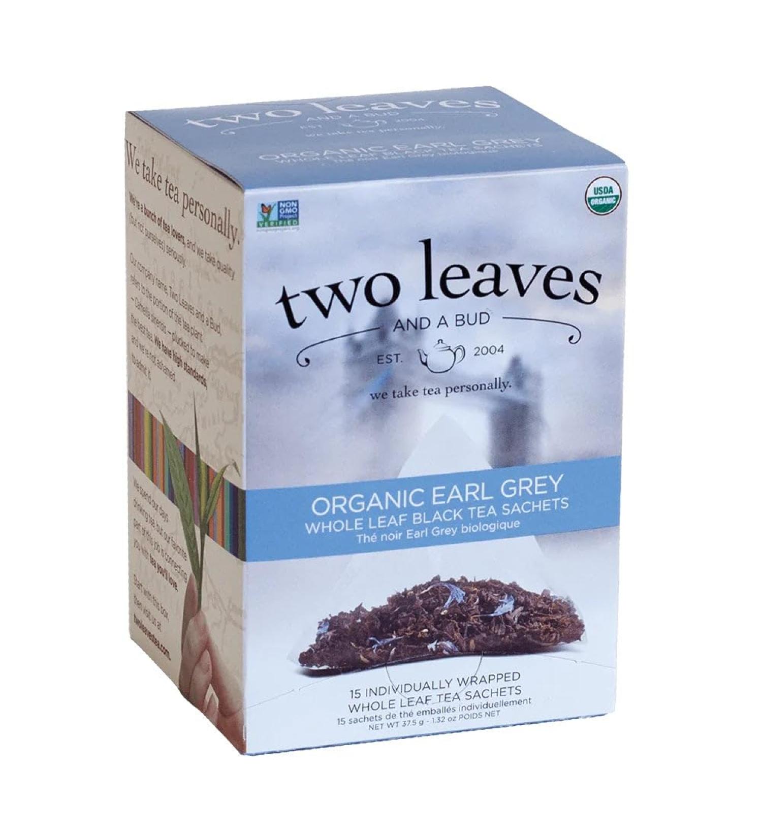 TWO LEAVES Certified Organic Earl Grey Tea Bags 100/Pack