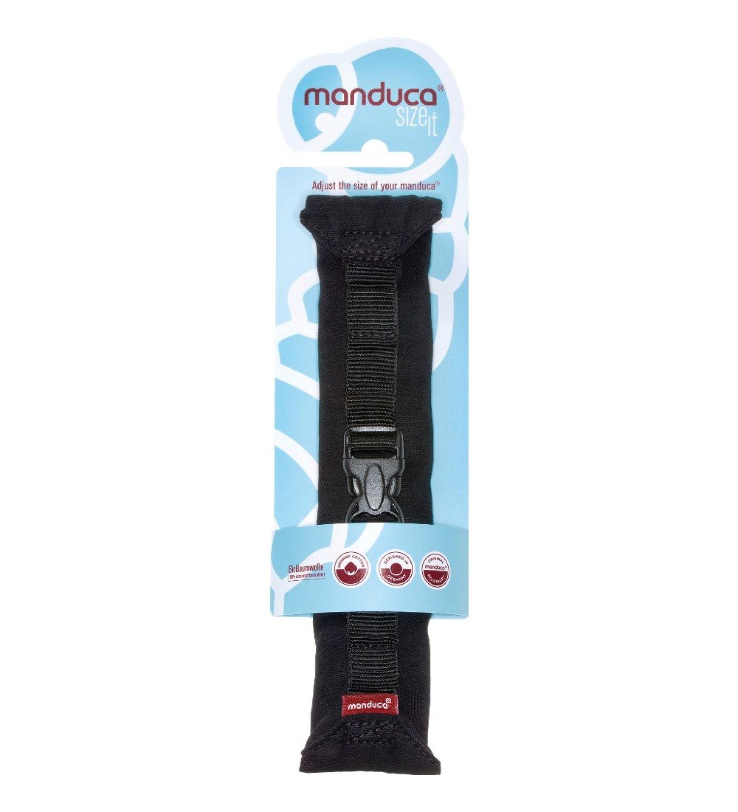 Manduca Size-IT bridge core for Manduca Babytrage & other convenience (as a belly stretcher from birth).Soft (replacement) breast belt for back carrier black black / black