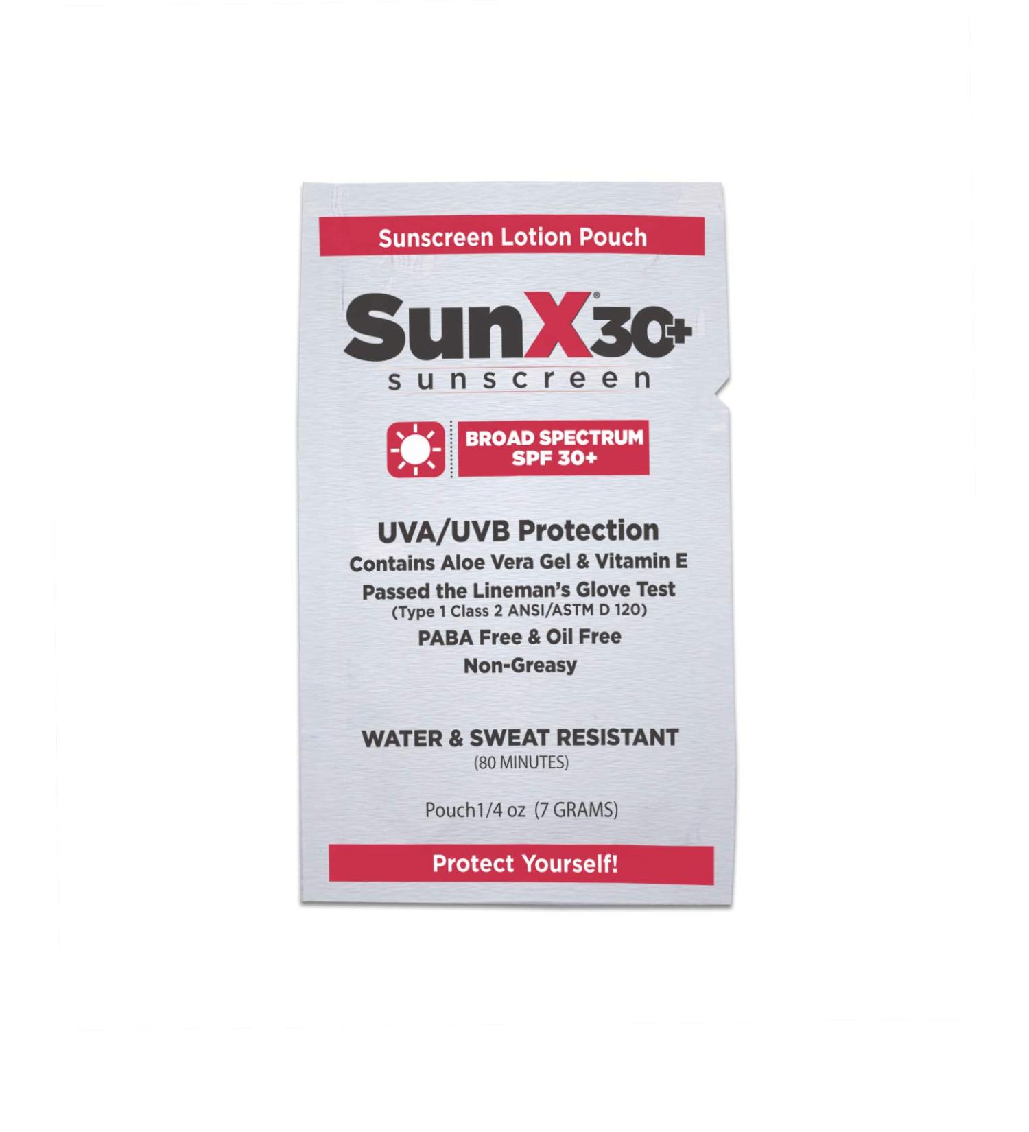 CoreTeX 91664 SunX Sunscreen Lotion Pouch SPF 30 0.25 .25 O White (Pack of 100)