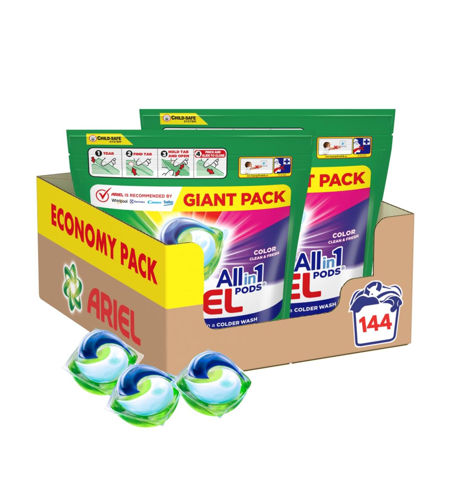 Ariel All-in-1 PODS Color Washing Capsules 144 pcs