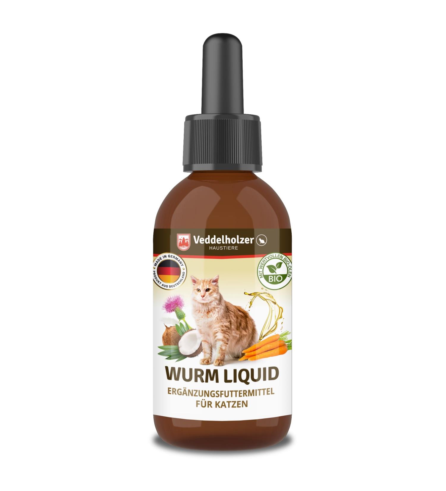 Veddelholzer 50 ml Natural Worm Liquid for Cats | Effective Deworming Cure & Accessories - Buy Online on GoSupps.com