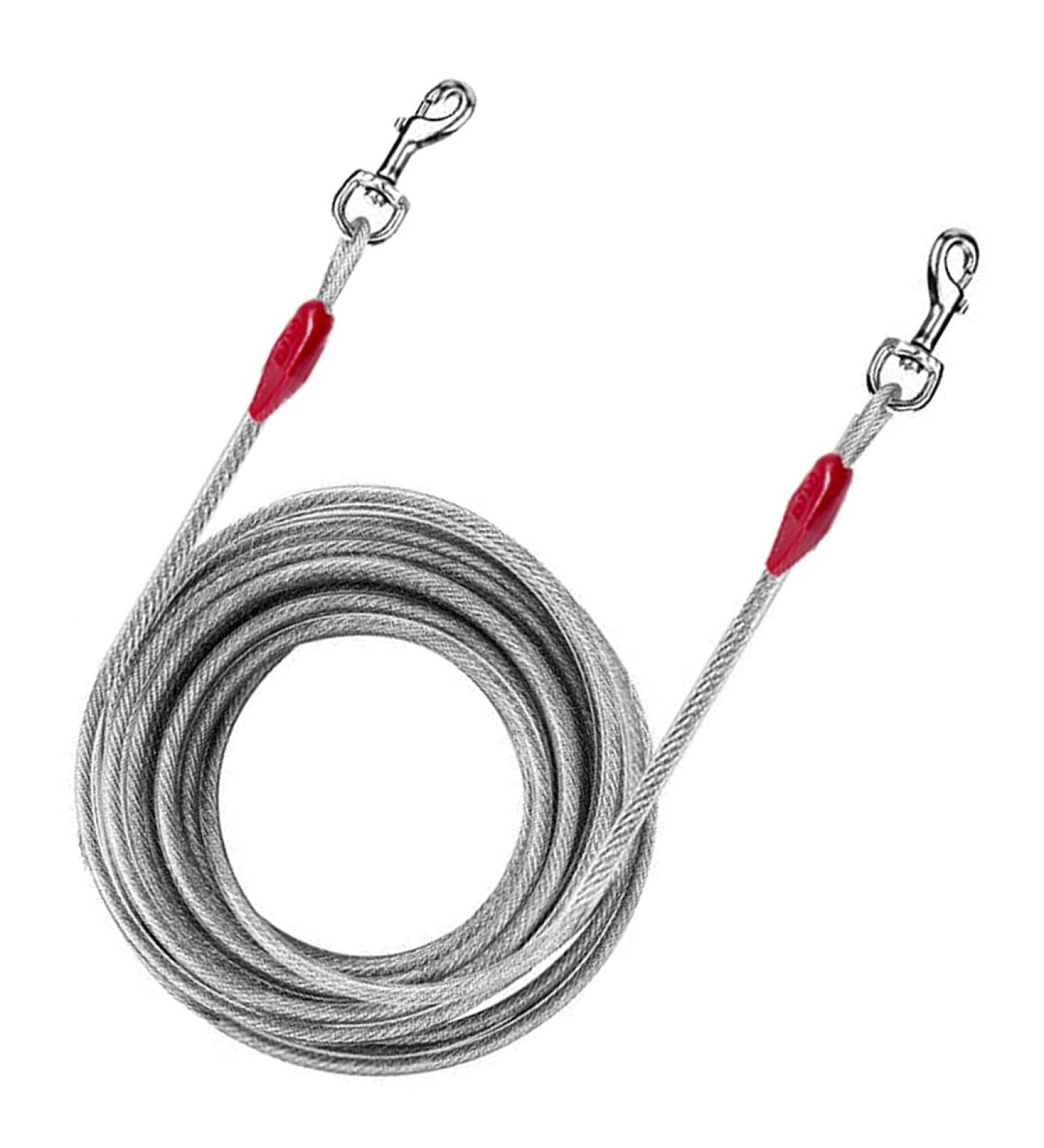 3m Dog Chains for outside Dog Tie Out Cable Heavy Duty Steel Spiral Ground Spike Stake (45cm) Dog Tether Outdoor Dog Camping Tie Out Lead Leash for Dogs 125 lbs (Cable Only 10 Feet (3m)) Cable Only 10 Feet (3m) - Buy Online on GoSupps.com