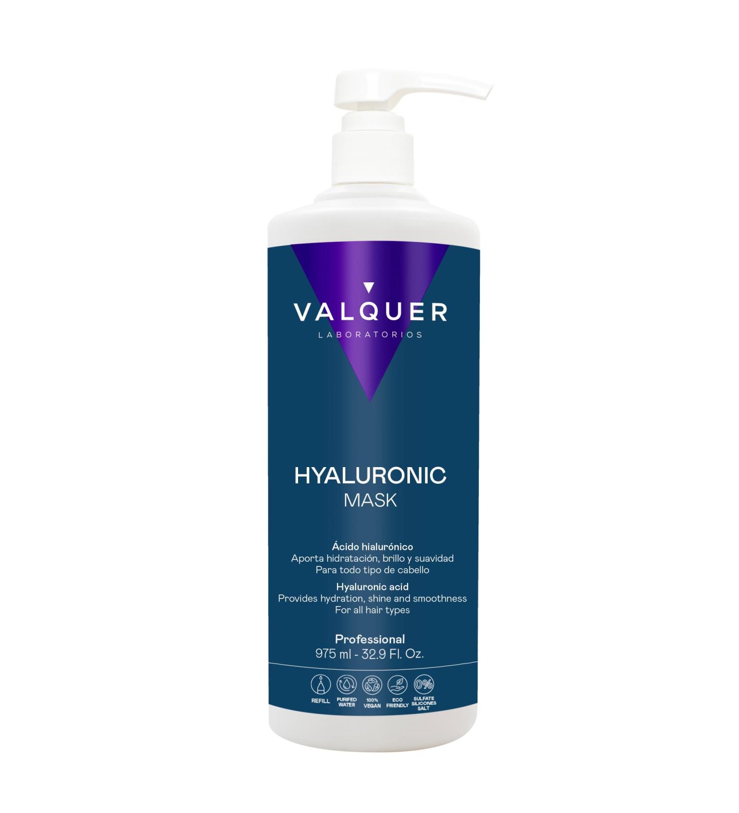 Valquer Hyaluronic Acid Mask. Extra hydration and vitality. For all hair types. Zero % - 975 ml - Buy Online on GoSupps.com