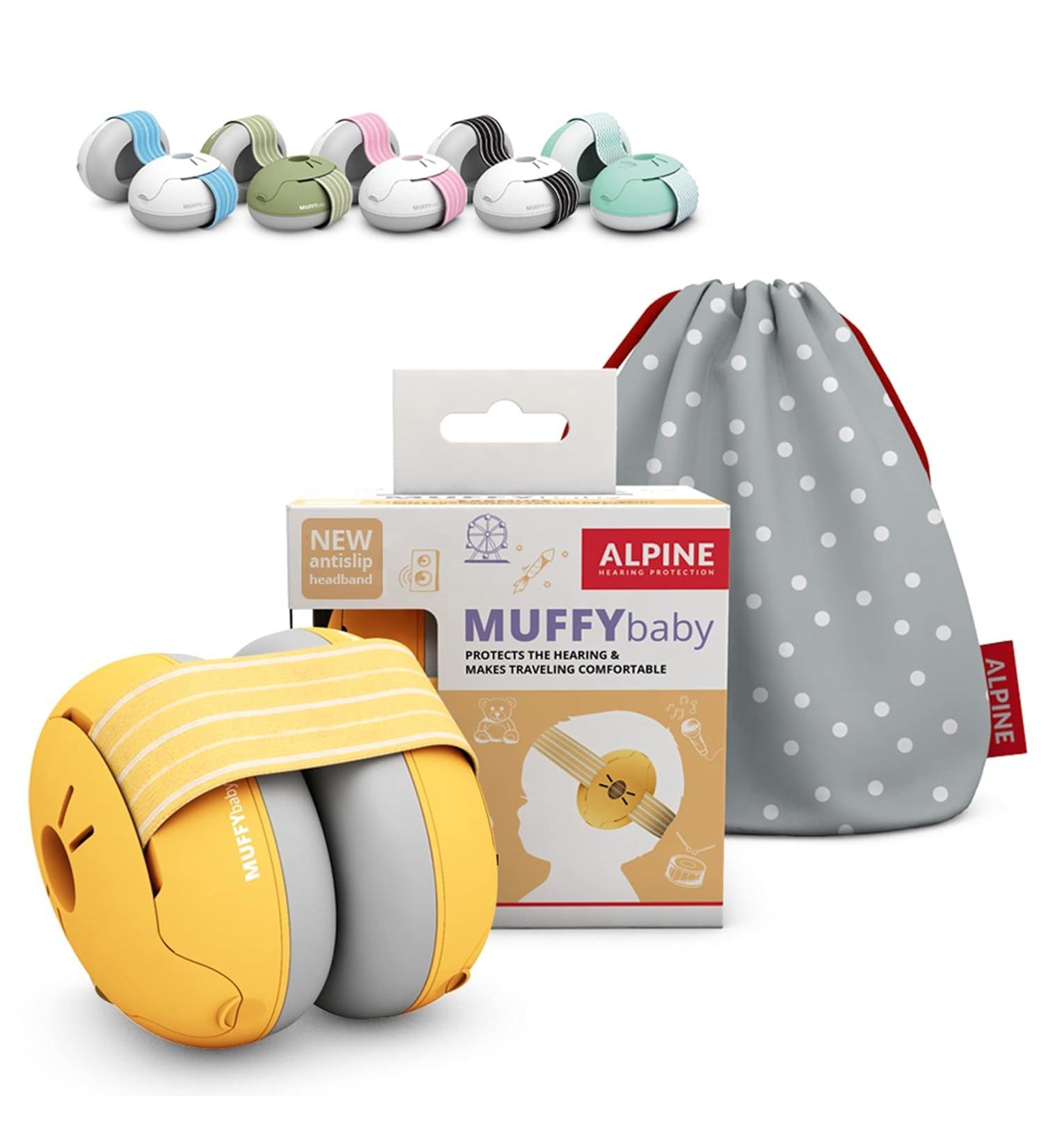 Alpine Muffy Baby Ear Defender for Babies and Toddlers | CE & UKCA Certified | Noise Reduction Earmuffs - Yellow - Buy Online on GoSupps.com