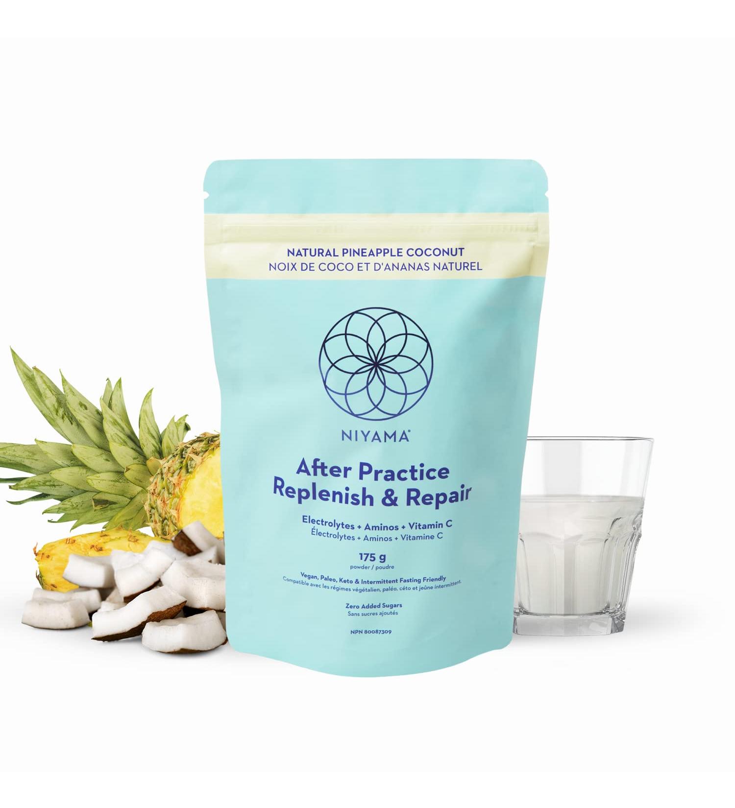 100% Vegan Electrolyte Powder for Post Workout NIYAMA After Practice | Hydrates & Replenishes Accelerates Recovery Improves Immunity Paleo Keto Friendly Pineapple Coconut Flavour (30 Servings) - Buy Online on GoSupps.com