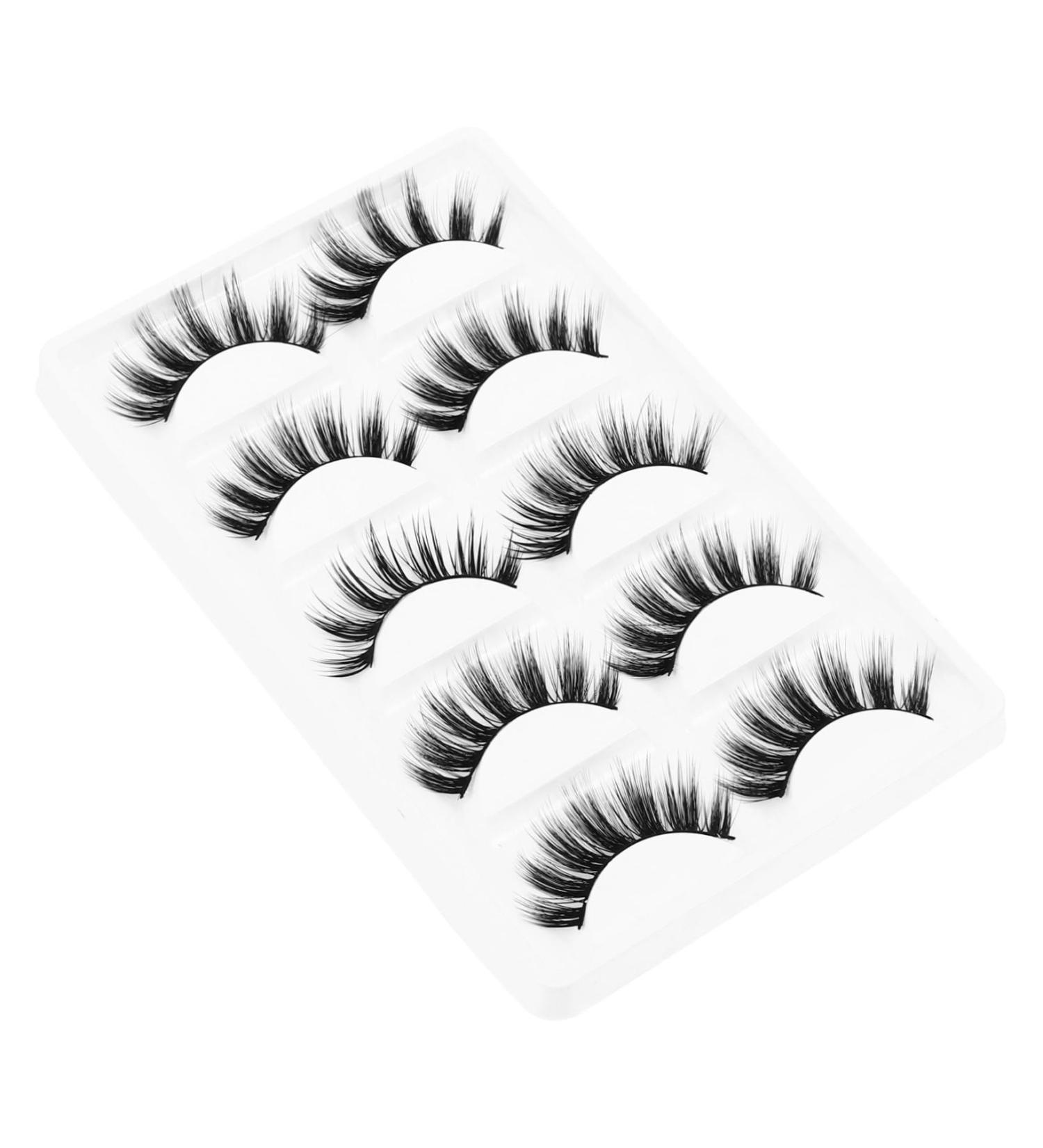 Angoily 5 Pairs Artificial False Eyelashes Creative Fake Eyelashes Cosmetics Tools Makeup Tool Long Extension False Lash Women Makeup Eyelash Curl Genuine Lashes Unique 3d Chemical Fiber - Buy Online on GoSupps.com