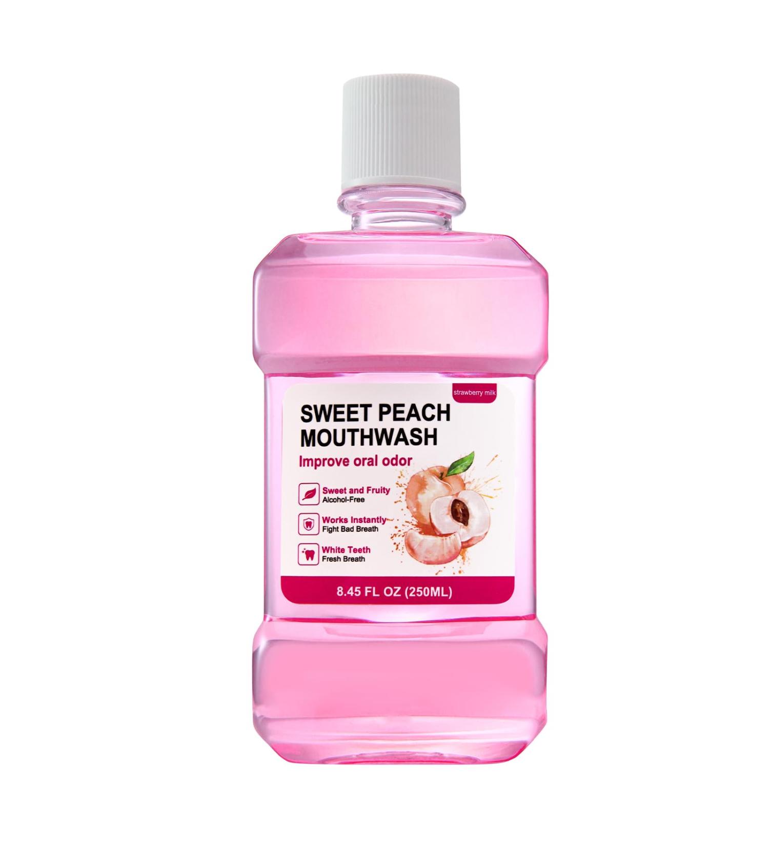 Fresh Breath Mouthwash ICY Mint Flavor Alcohol-Free Healthy Gums Mouthwash Clean (8.45 FLOZ Sweet Peach) Sweet Peach 8.45 Fl Oz (Pack of 1) - Buy Online on GoSupps.com