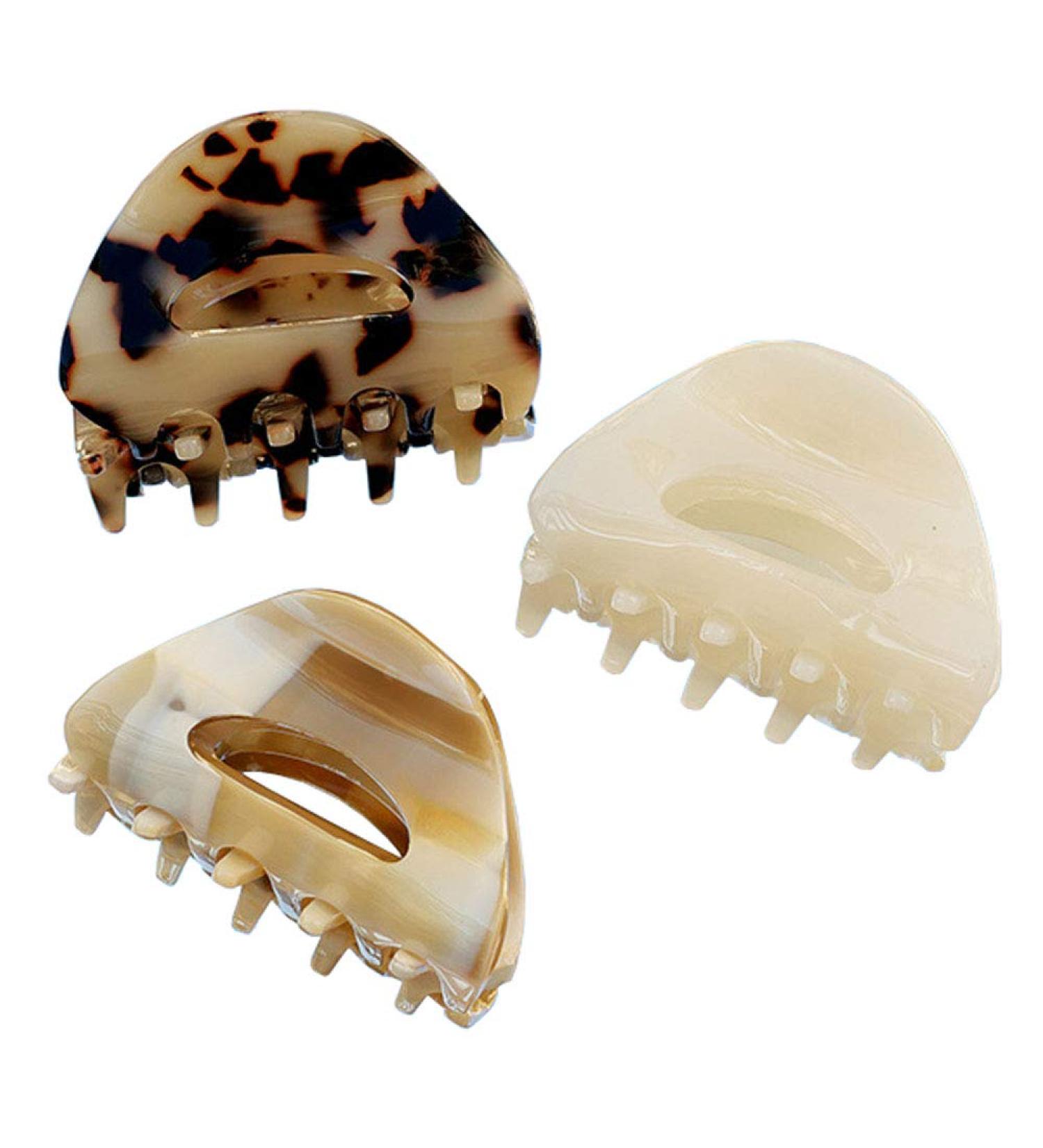 VinBee 3 PACK Hair Claw Clips - Cellulose Acetate Cutout Tortoise Shell Barrettes - Stylish Hair Accessories for Women and Girls - Buy Online on GoSupps.com