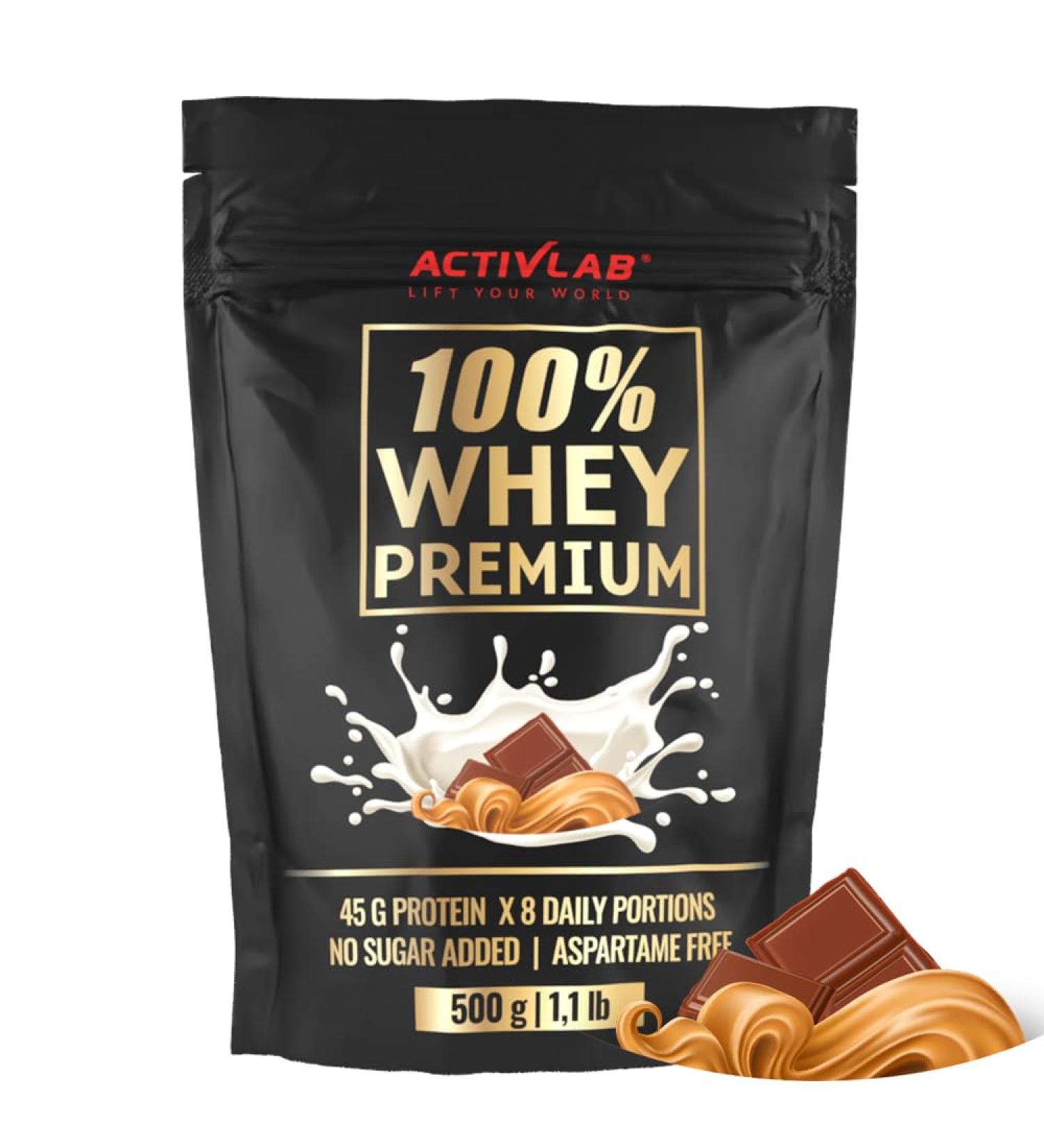 Activlab 100% Whey Premium 500g - 16 Portions Whey Protein Powder - Muscle Building Low Sugar Low Fat - Peanut Butter Chocolate Flavor - Boost BCAA & Glutamine - Buy Online on GoSupps.com