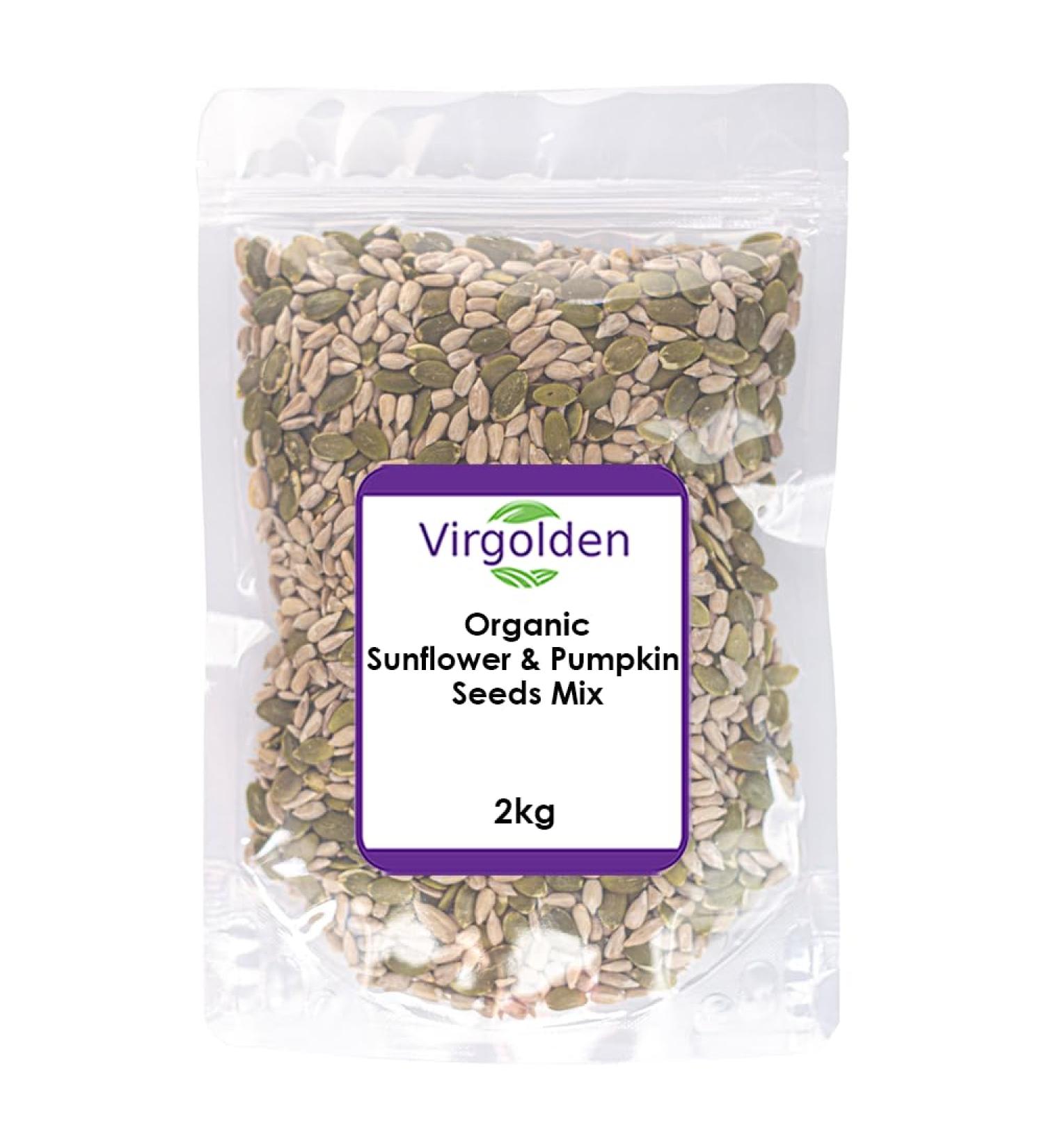 Organic Sunflower & Pumpkin Seeds Mix 2kg by Virgolden Organic - Buy Online on GoSupps.com