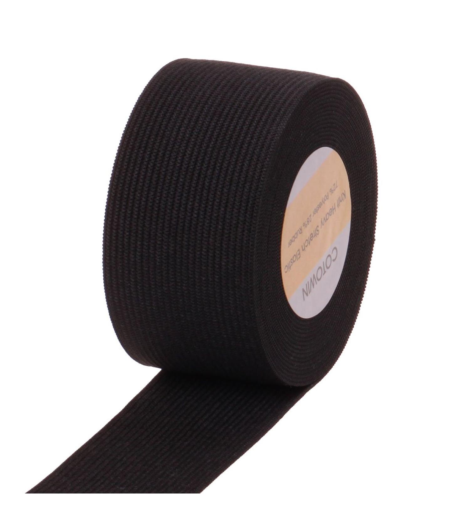 Black Knit Heavy Stretch Elastic Band - 1.5-inch Wide, 5 Yards - Buy Online on GoSupps.com