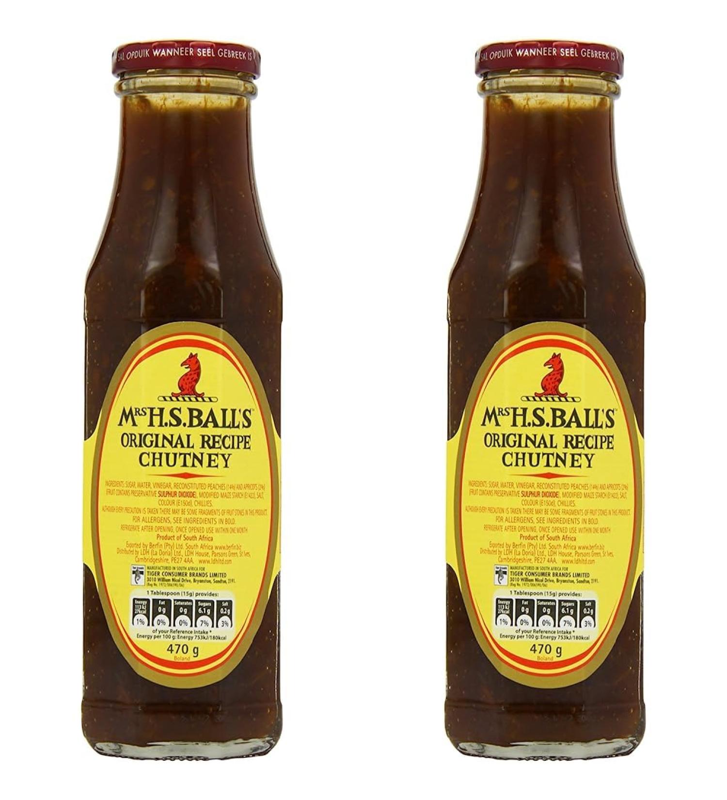 Mrs H.S. Ball's Original Recipe Chutney 470g (Pack of 2)