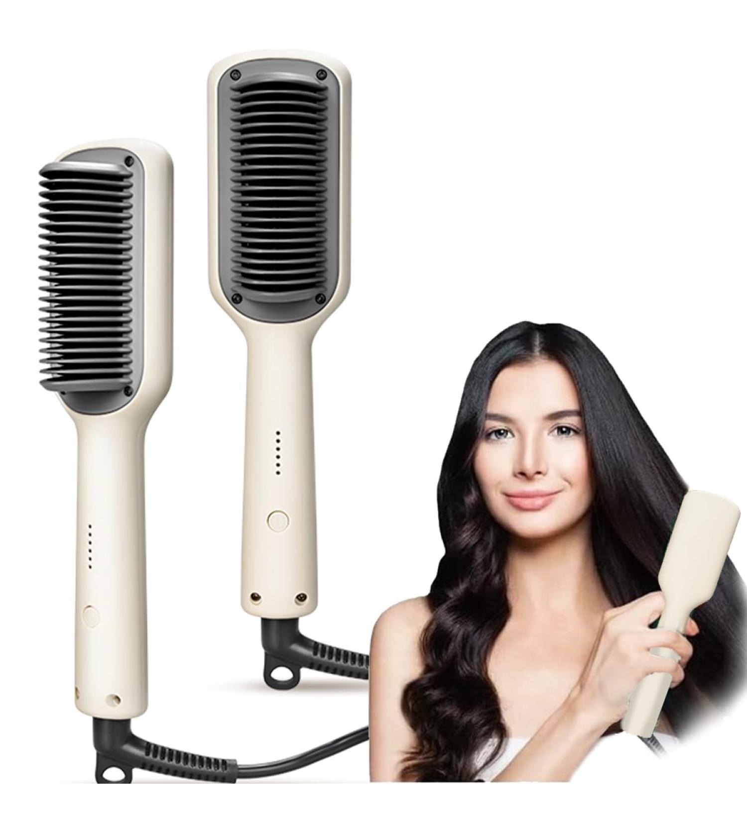 Hair Straightener Brush - Fast Heating Styling Comb with 3-Speed Temperature Adjustment | Reduces Frizz & Enhances Shine | International Shipping Available - Buy Online on GoSupps.com