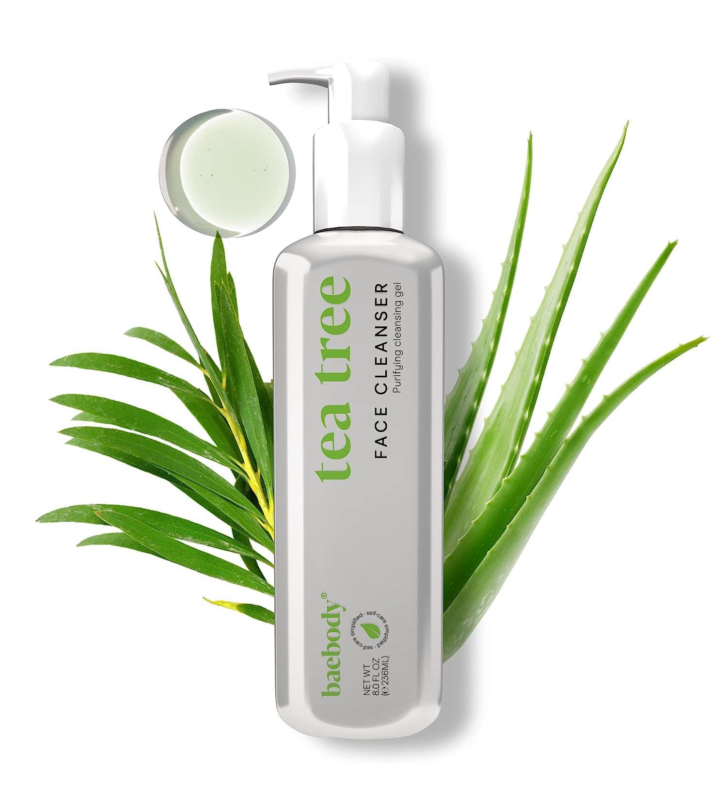 Baebody Tea Tree Cleansing Gel - Gentle Deep Cleansing Face Wash - Tea Tree Facial Cleanser for Clear Skin (8 fl oz/236 ml) - Buy Online on GoSupps.com