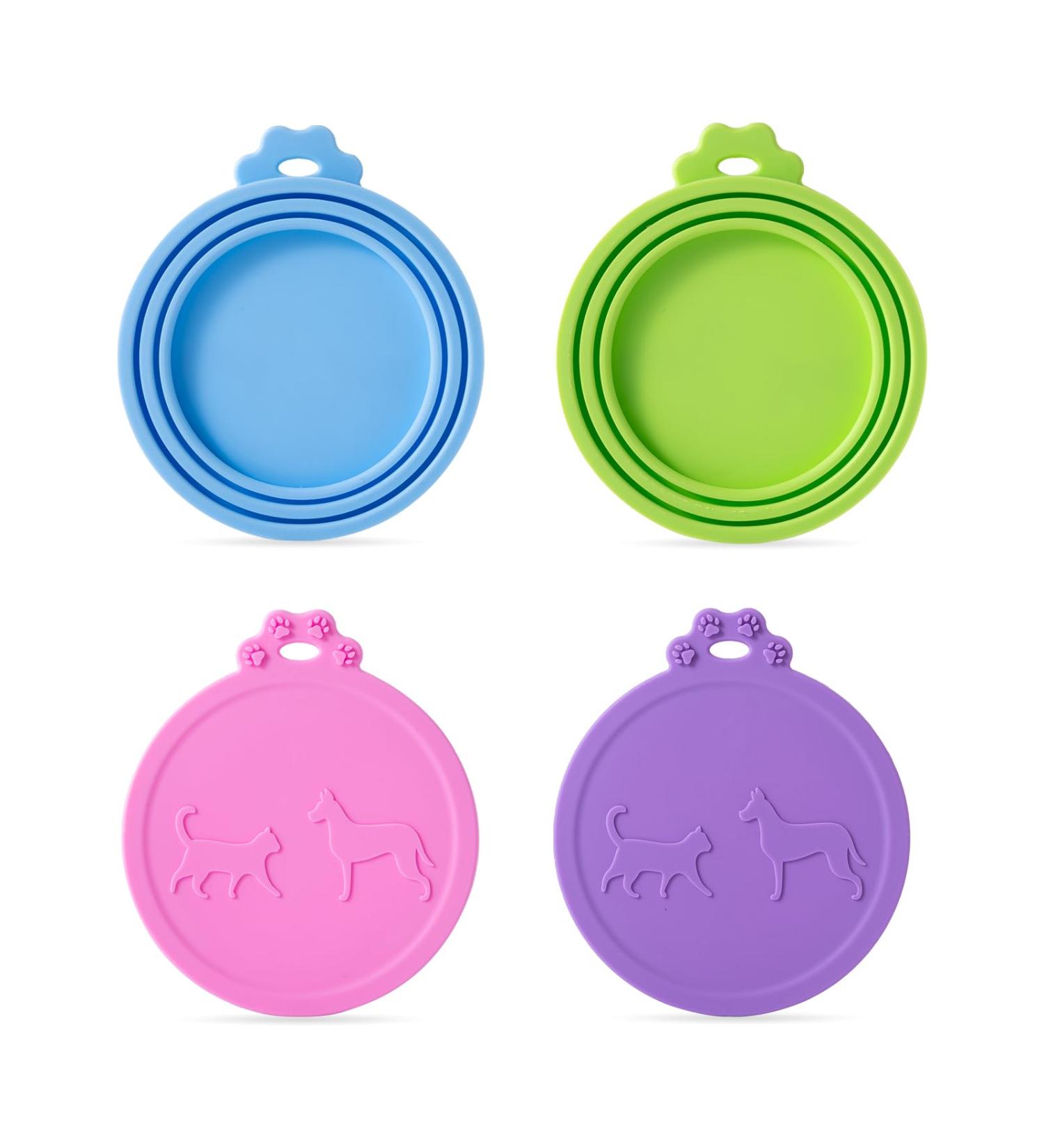 SLSON 4 Pack Pet Food Can Covers Universal Cat Dog Food Can Lids 1 Fit 3 Standard Size Can Tops for Pet Food Storage 4 Colors - Buy Online on GoSupps.com
