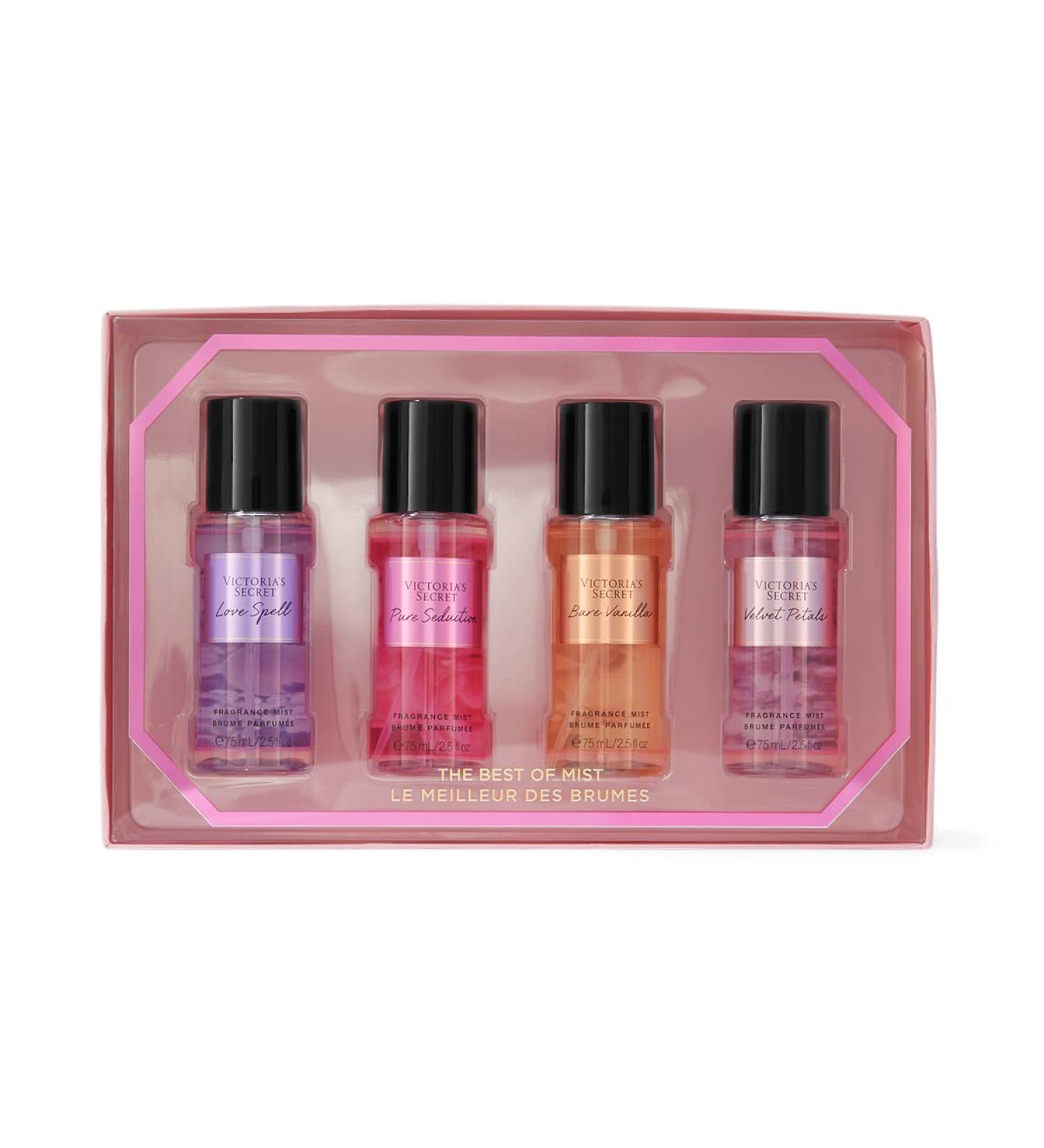 Victoria's Secret Mini Fragrance Mist Gift Set - Love Spell, Pure Seduction, Bare Vanilla, Velvet Petals - 2.5 Fl Oz (Pack of 4) - Buy Online on GoSupps.com