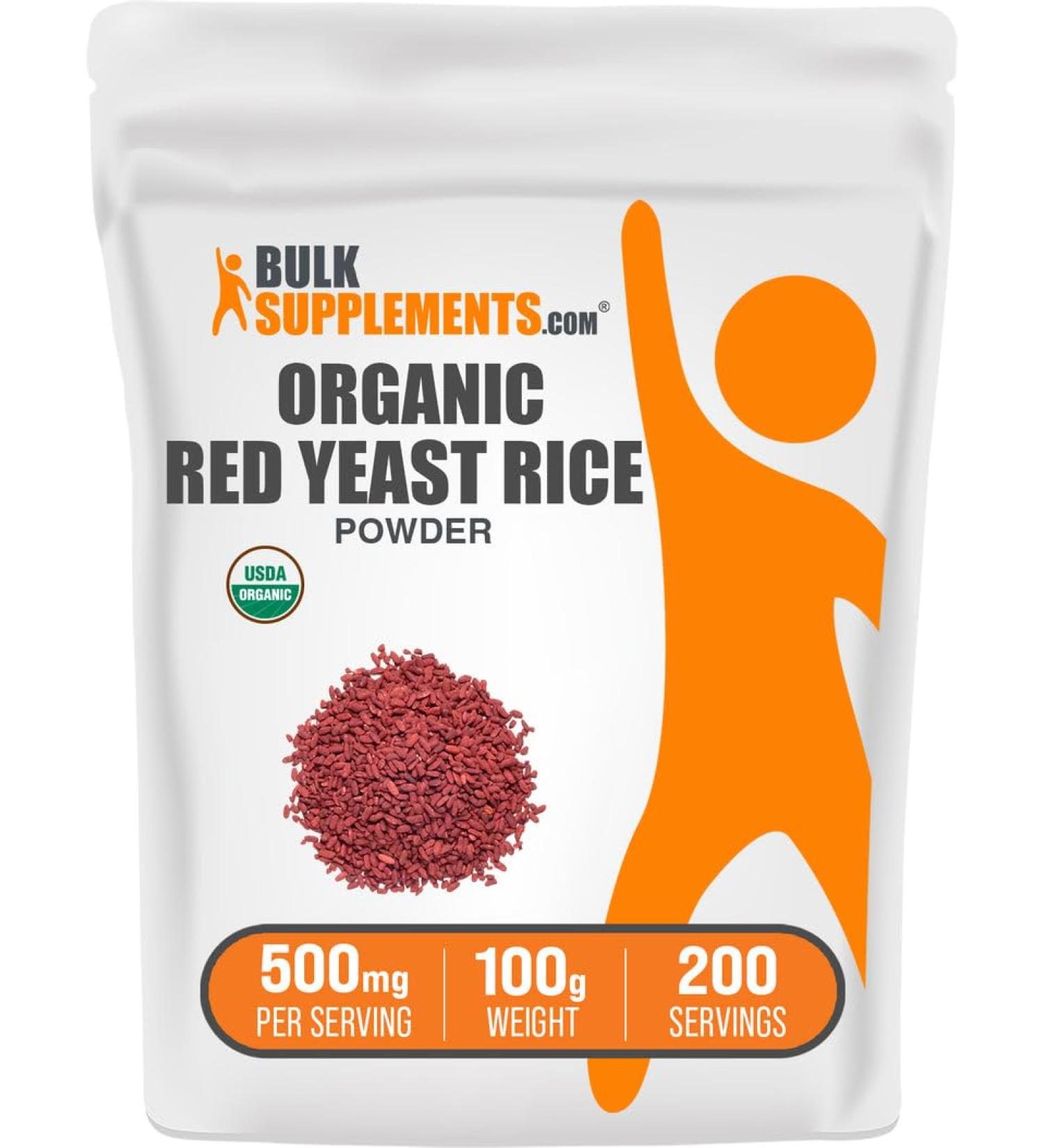 BulkSupplements.com Organic Red Yeast Rice Powder - Organic Red Yeast Rice Supplement for Heart Health Support - Vegan Friendly 500mg per Serving 100g (3.5 oz) (Pack of 1) 3.5 Ounce (Pack of 1) - Buy Online on GoSupps.com