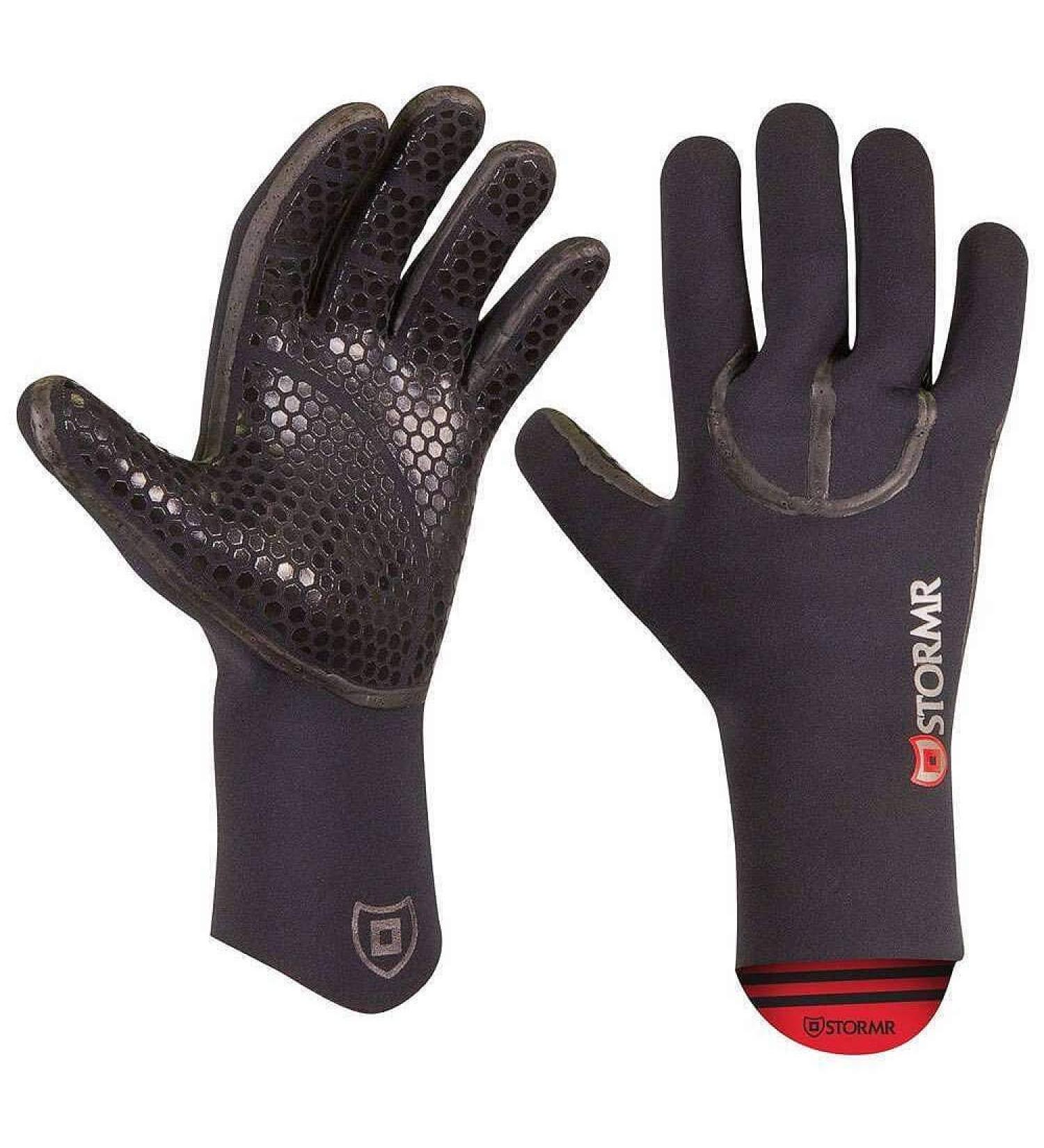 Stormr Typhoon Fishing Gloves - 3MM Neoprene, Micro-fleece Lined, Durable & Comfortable - Medium Black - Ideal for Ice Fishing, Winter Conditions & Foul Weather - Buy Online on GoSupps.com