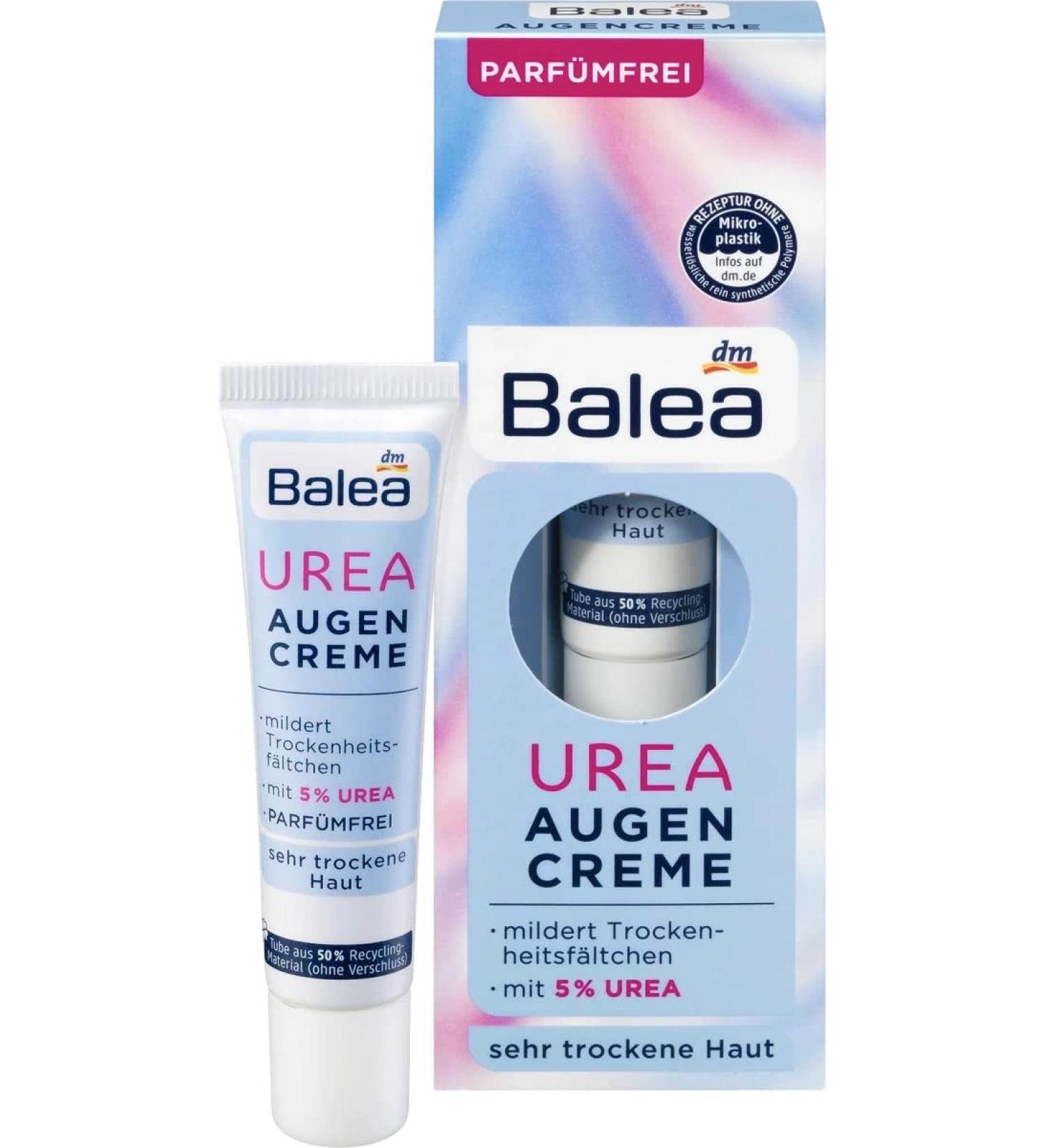 Balea Eye-Contour Cream for Very Dry Skin (5% Urea) - Hydrates, Reduces Dry Lines & Wrinkles - Vegan Formula, 15ml - Buy Online on GoSupps.com