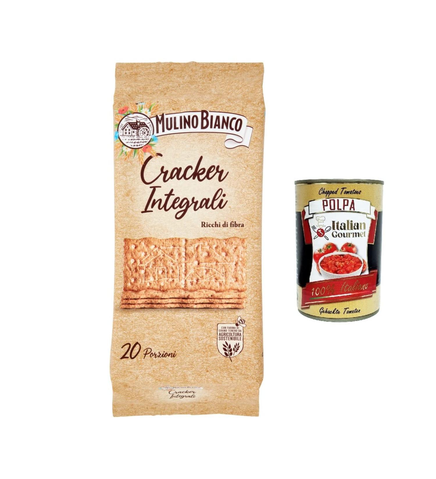  Italian Gourmet E.R. Mulino Bianco Whole Grain Crackers with Durable Fiber-Rich Flour 500g + Italian Gourmet Pulp 400g (3 Pack) - Buy Online on GoSupps.com