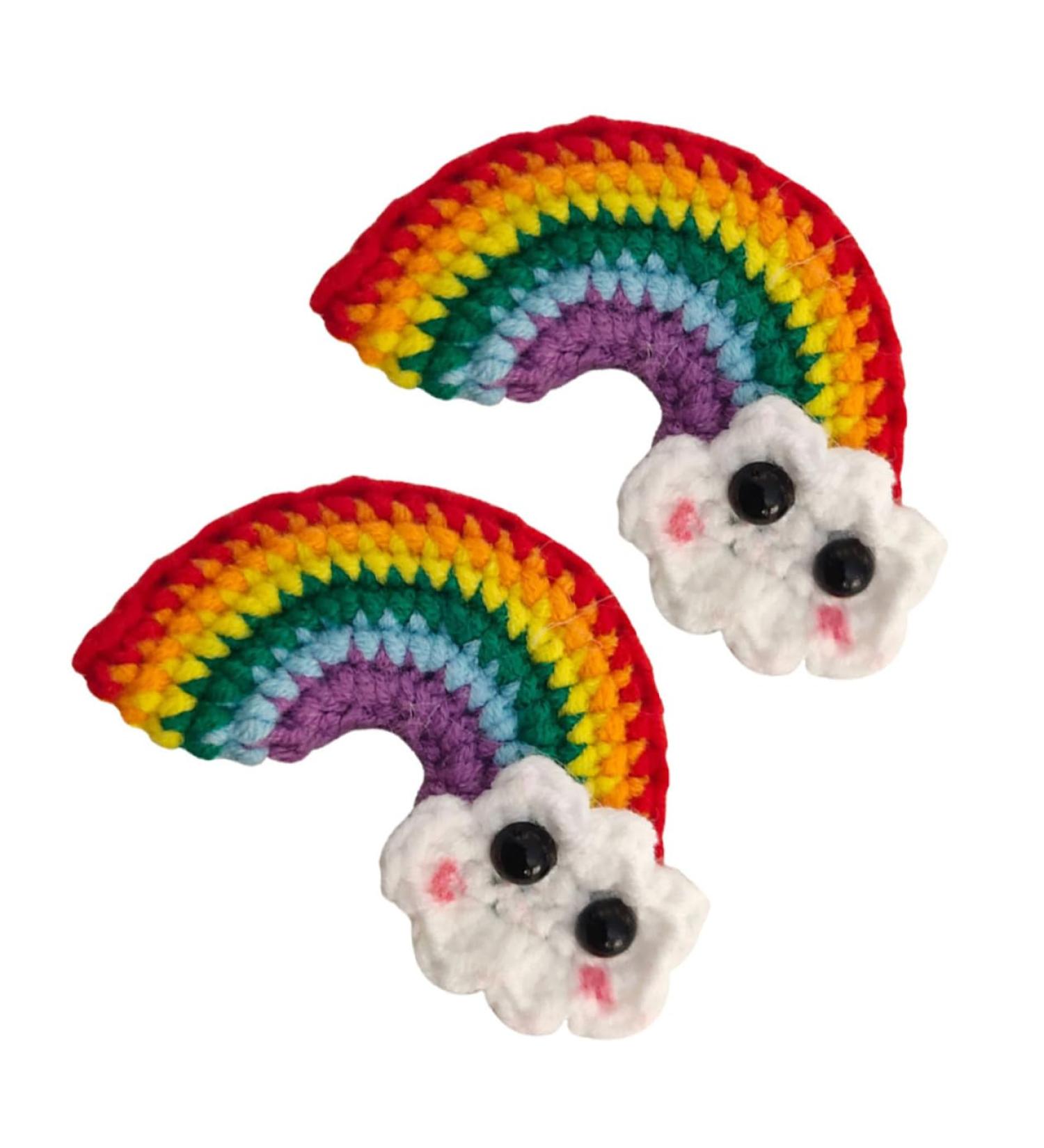 FOMIYES 2 Pairs Rainbow Barrettes Girls Hair Clips Rainbow Hair Barrette Hair Bow Felt Rainbow Applique Knitted Headwear Kids Hair Clips Knitting Rainbow Patches Yarn Child To Weave Alloy - Buy Online on GoSupps.com