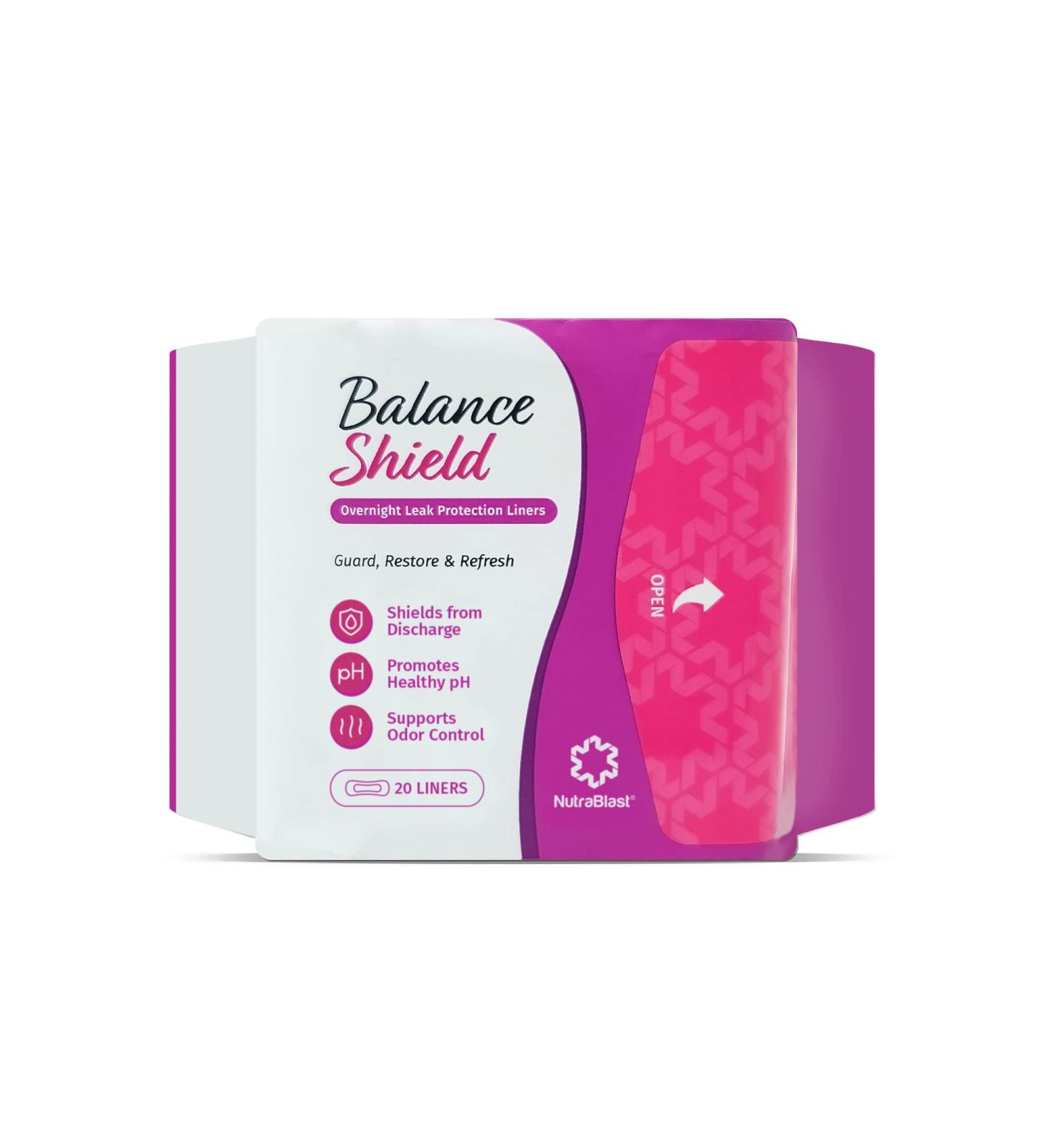 NutraBlast Balance Shield Panty Liners - Discharge & Odor-Proof - 180mm, 20-Pack - Buy Online on GoSupps.com