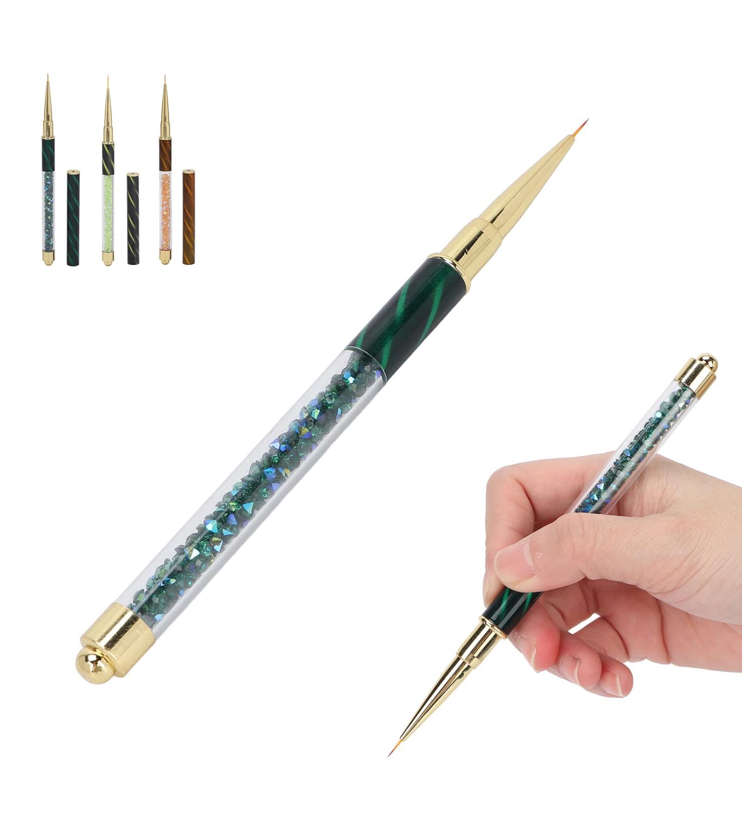 Buy Abbey Nail Strass Picker Dotting Pen - Dark Green Stripes | Manicure Liner for DIY Nail Art & Decoration | Perfect for Home & Nail Shops - International Shipping Available - Buy Online on GoSupps.com