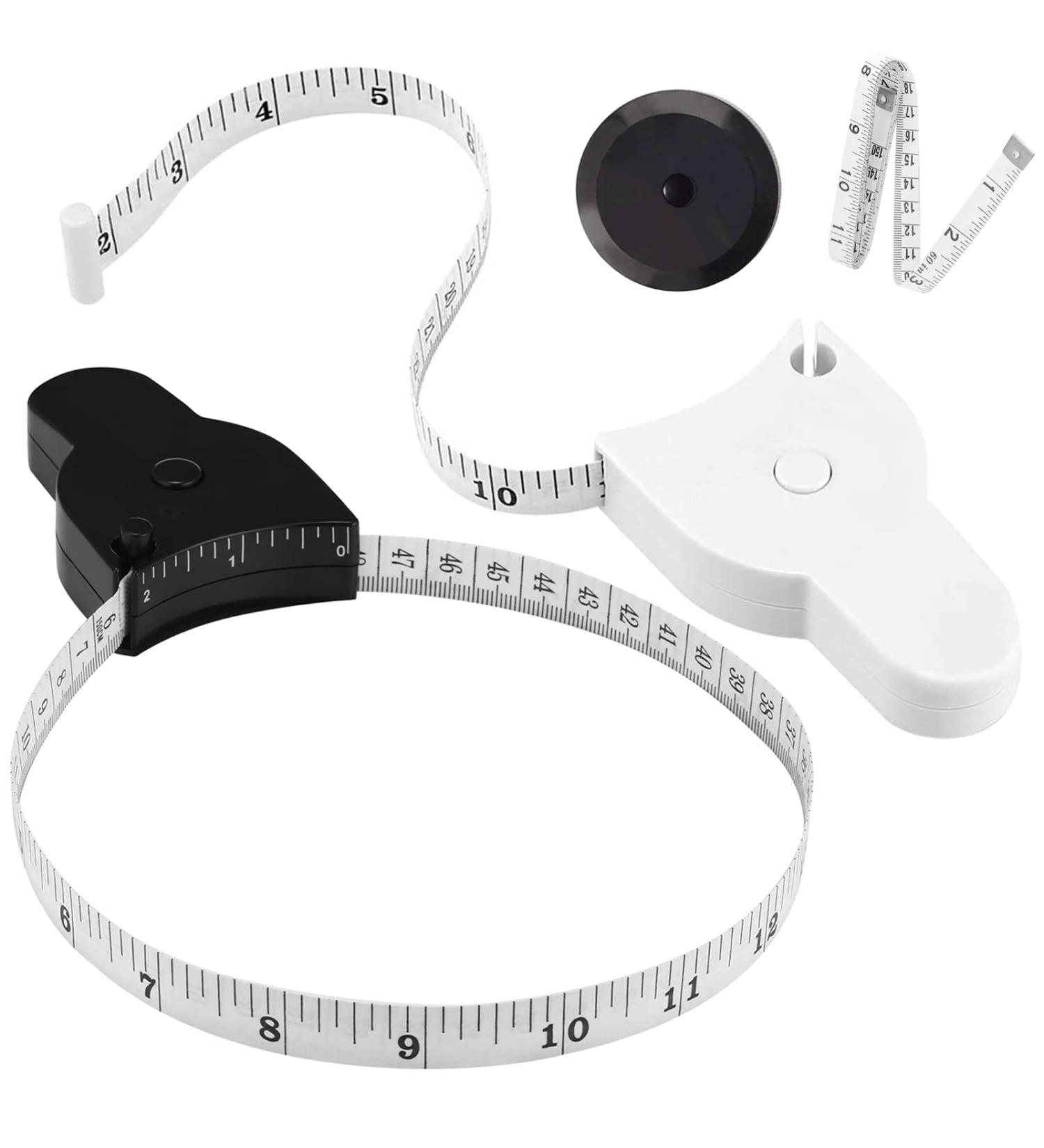 Automatic Telescopic Tape Measure(60in/150cm)  Measuring Tape for Body Self-Tightening Body Measuring Tape Retractable Tape Measure for Fitness  Weight Loss  Tailor  Sewing  Handcrafts (4 PCS) black+white - Buy Online on GoSupps.com