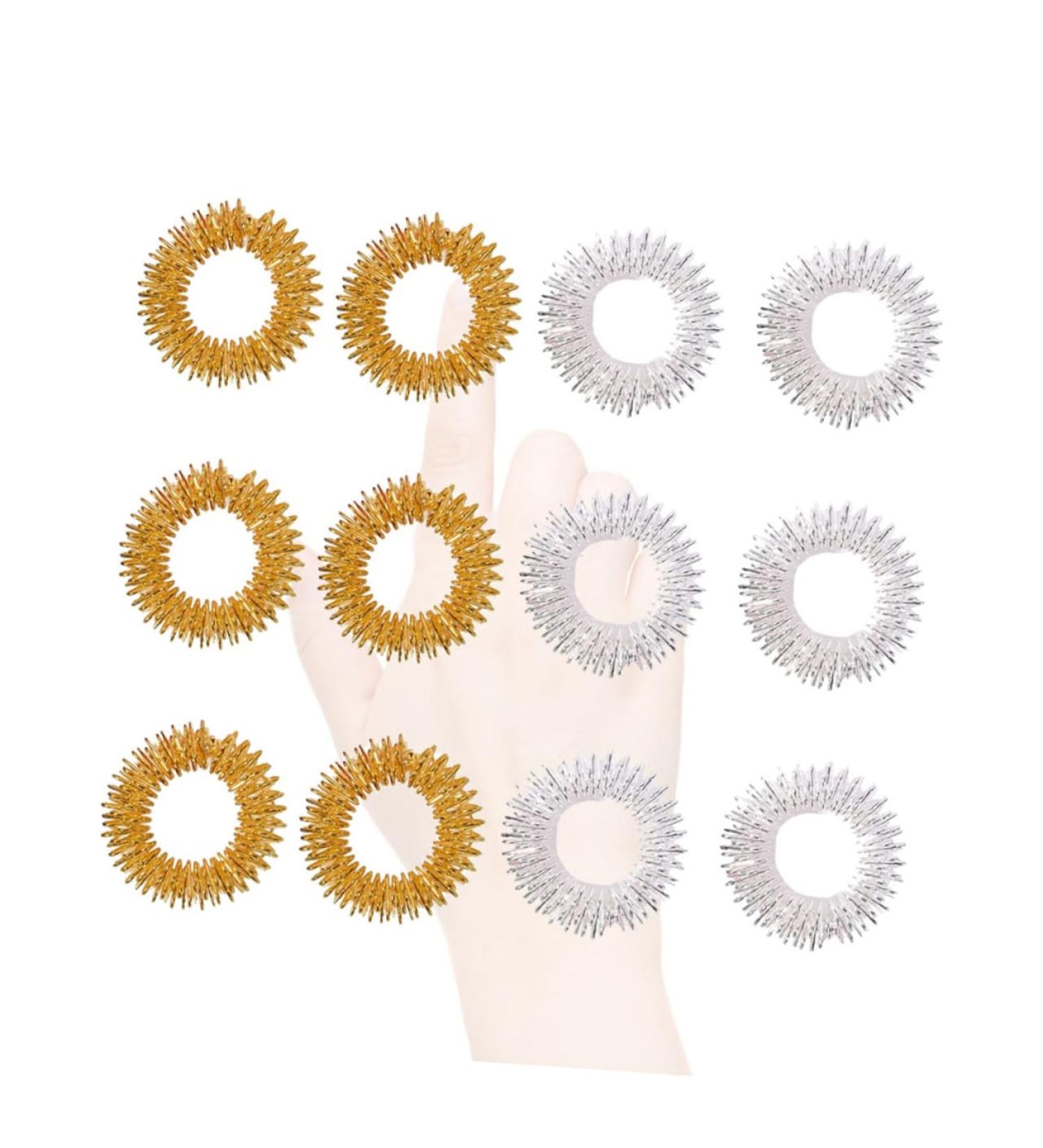 Fomiyes 20-Pack Finger Massage Ring Toys - Sensory Acupressure Stress Relief Finger Toys for Ultimate Relaxation - Buy Online on GoSupps.com