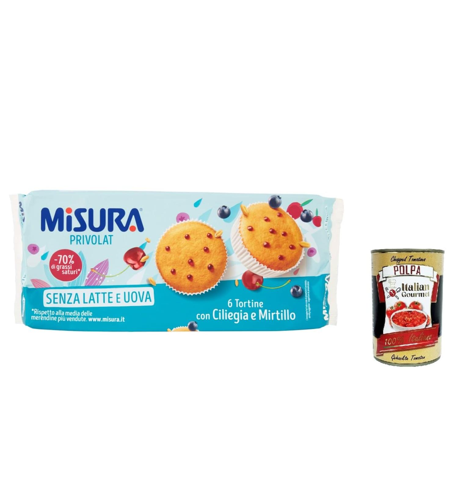  Italian Gourmet E.R. Misura Tortine con Ciliegia e Mirtillo Privolat Tartlets with Cherry and Blueberry 290 g No Milk or Eggs + Polpa Italian Gourmet 400 g Pack of 12 - Buy Online on GoSupps.com