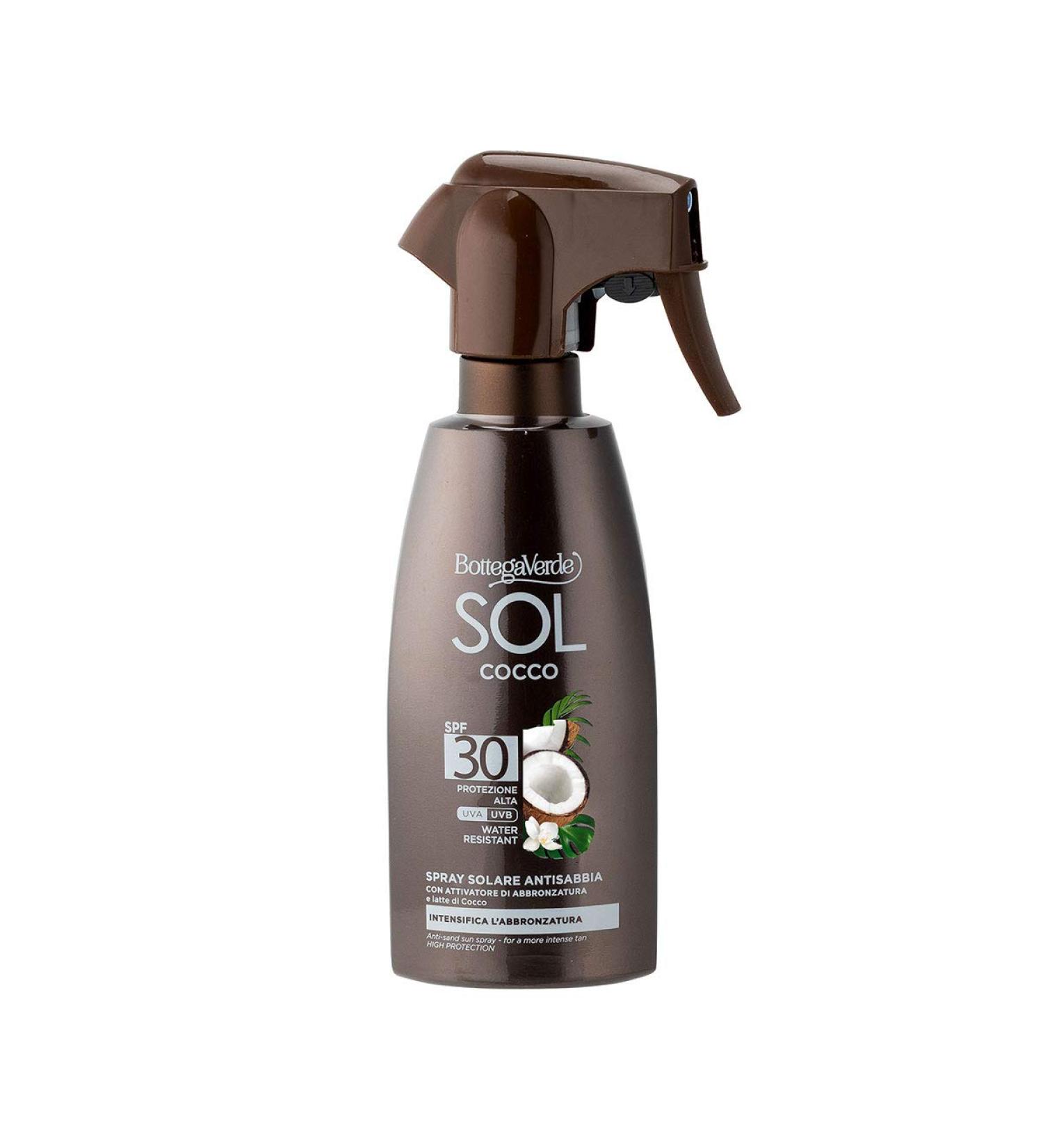 Bottega Verde Bottega Verde SOL Cocco - Sunscreen Spray - sand-resistant intensifies tanning - with tanning activator and coconut milk (250 ml) - Water resistant - high protection SPF 30